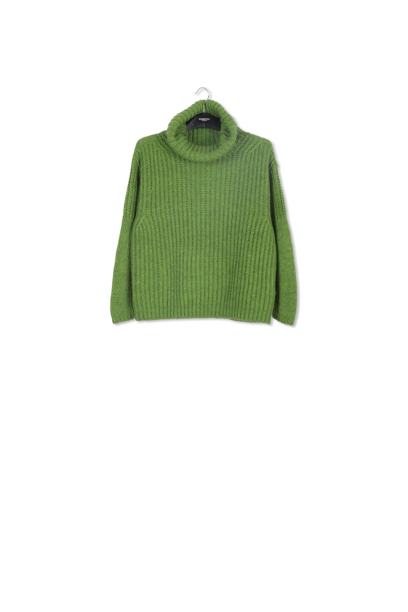 Green chunky ribbed turtleneck sweater RE—SSENTIEL | Essentiel second hand
