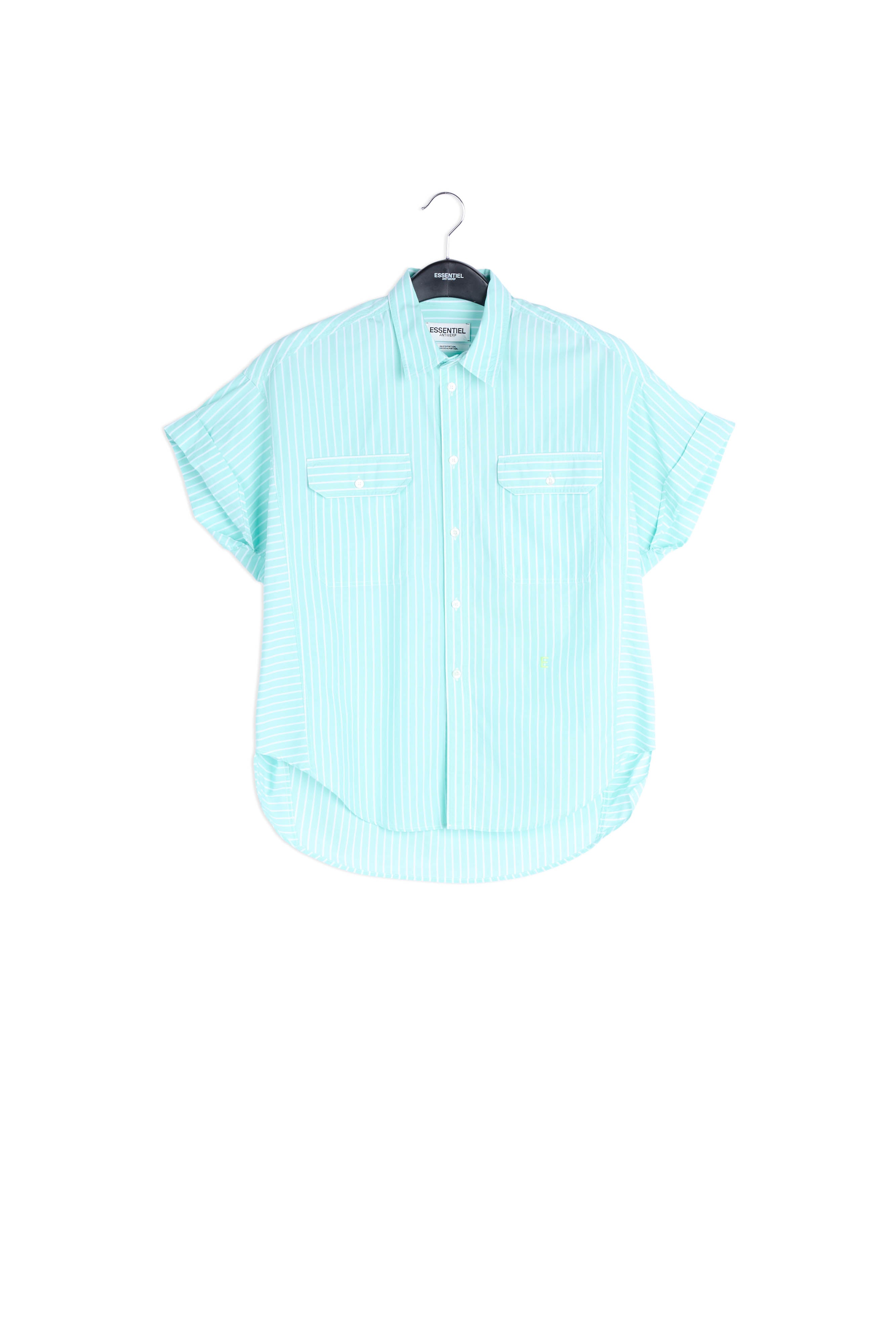 Katoenen overhemd met witte en roze strepen RE—SSENTIEL | Essentiel second hand