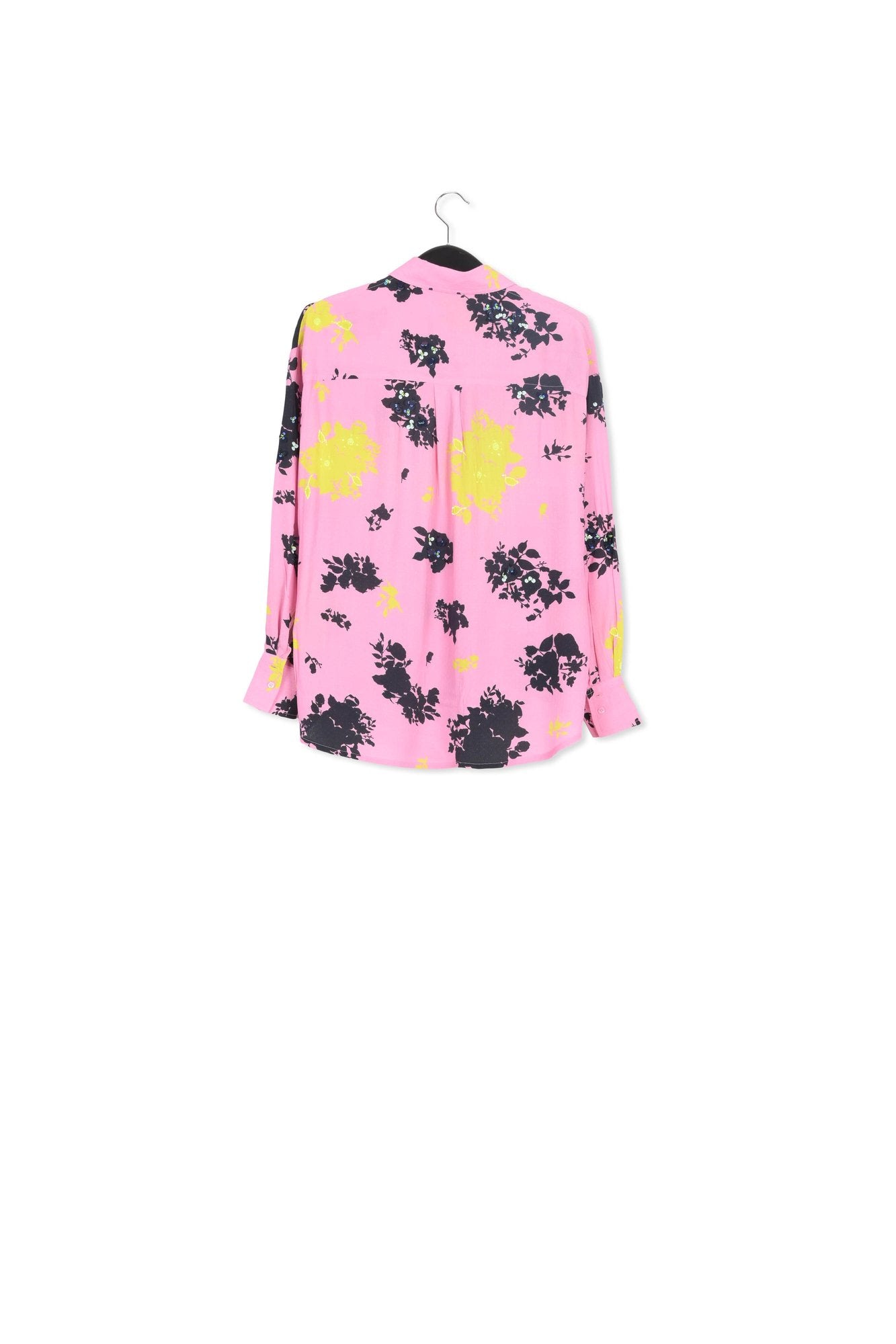 Pink, black and yellow floral print shirt RE—SSENTIEL | Essentiel second hand