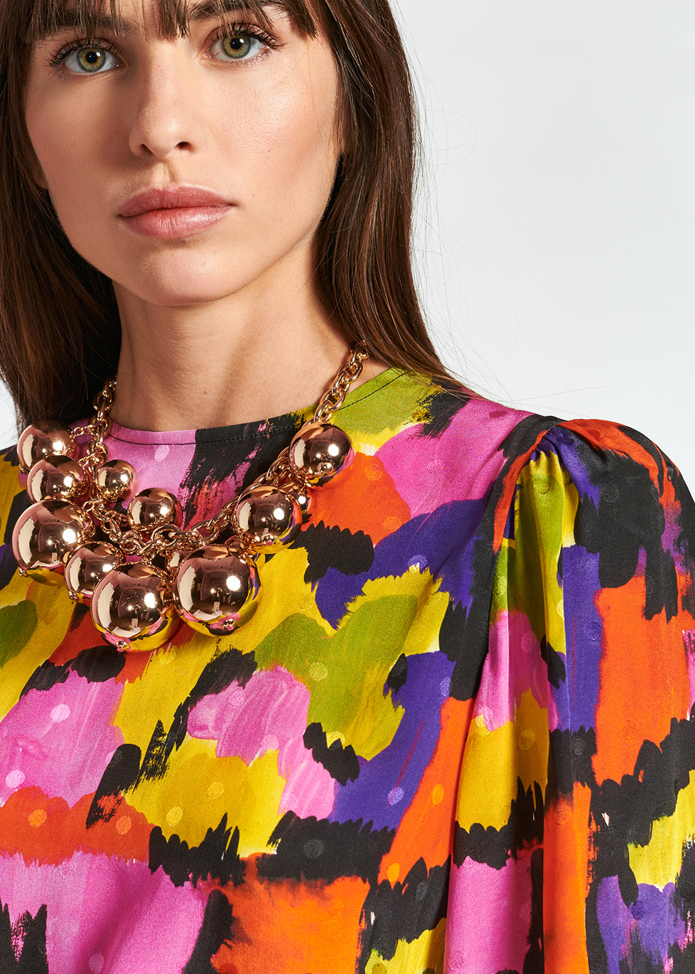 Mini robe en jacquard de soie multicolore RE—SSENTIEL | Essentiel second hand