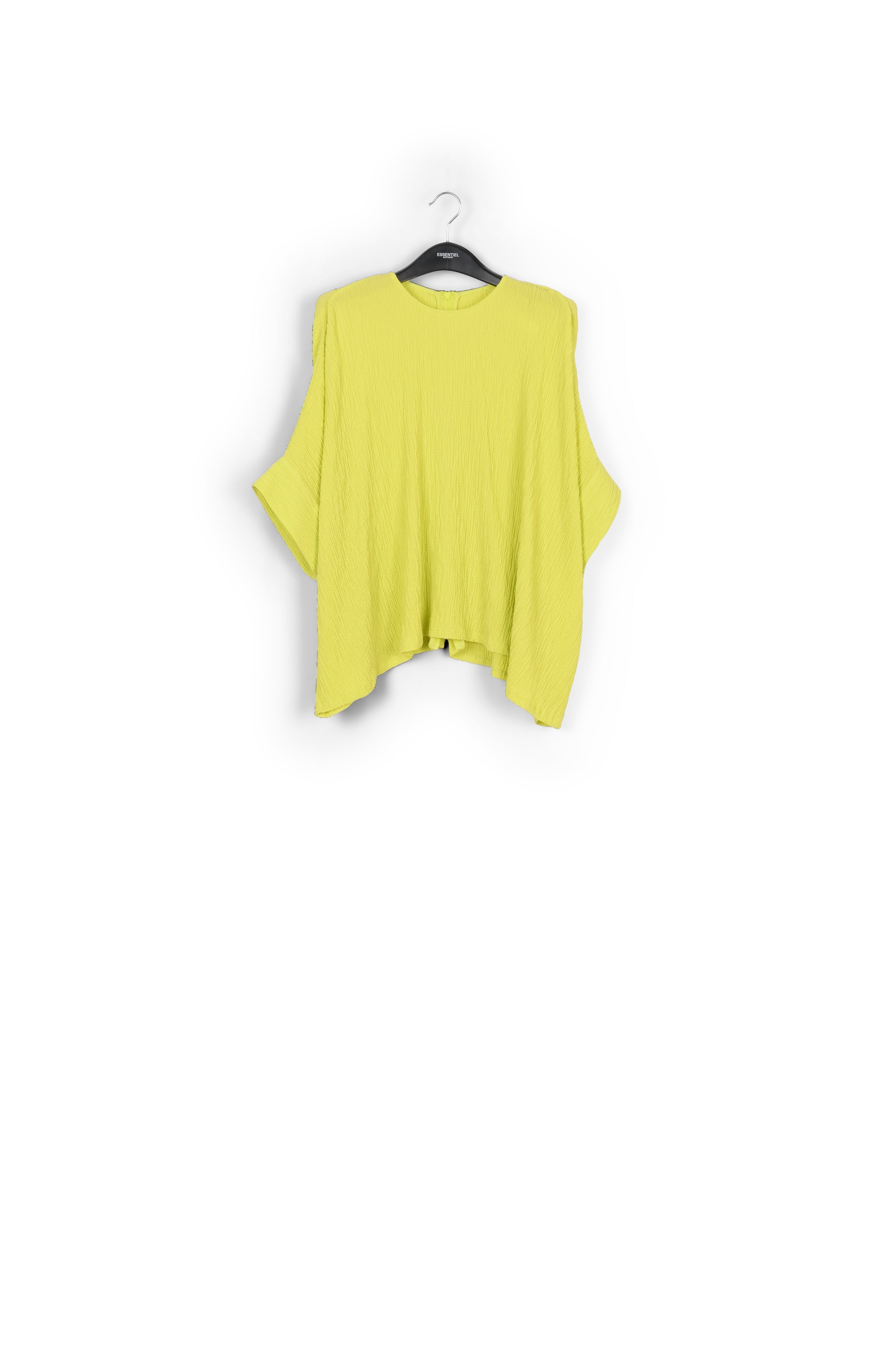 Lime green oversized seersucker top RE—SSENTIEL | Essentiel second hand