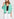 Turquoise ribbed open cardigan with accentuated trims Faume - seconde main