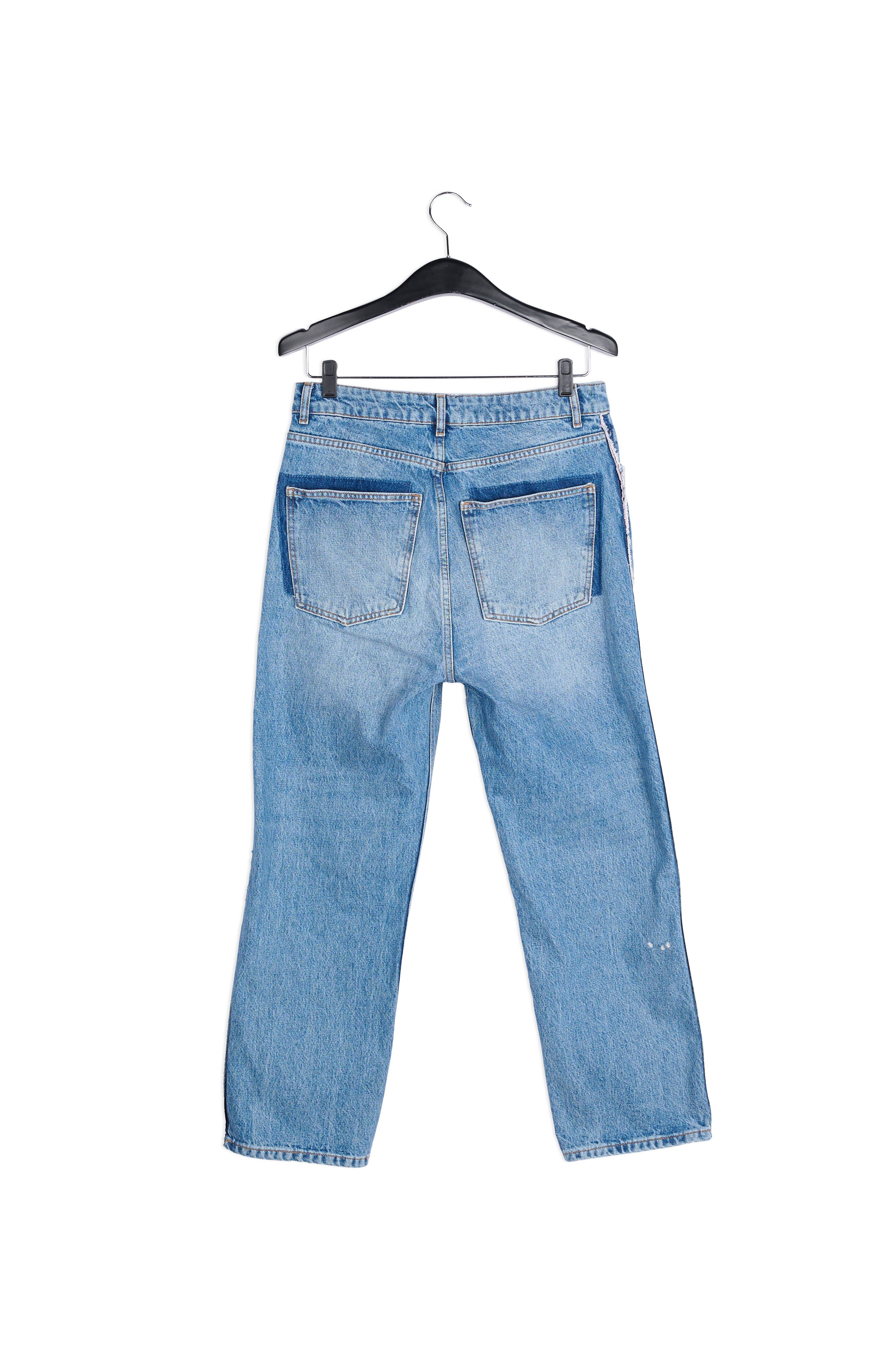 Dark blue distressed high-rise jeans RE—SSENTIEL | Essentiel second hand