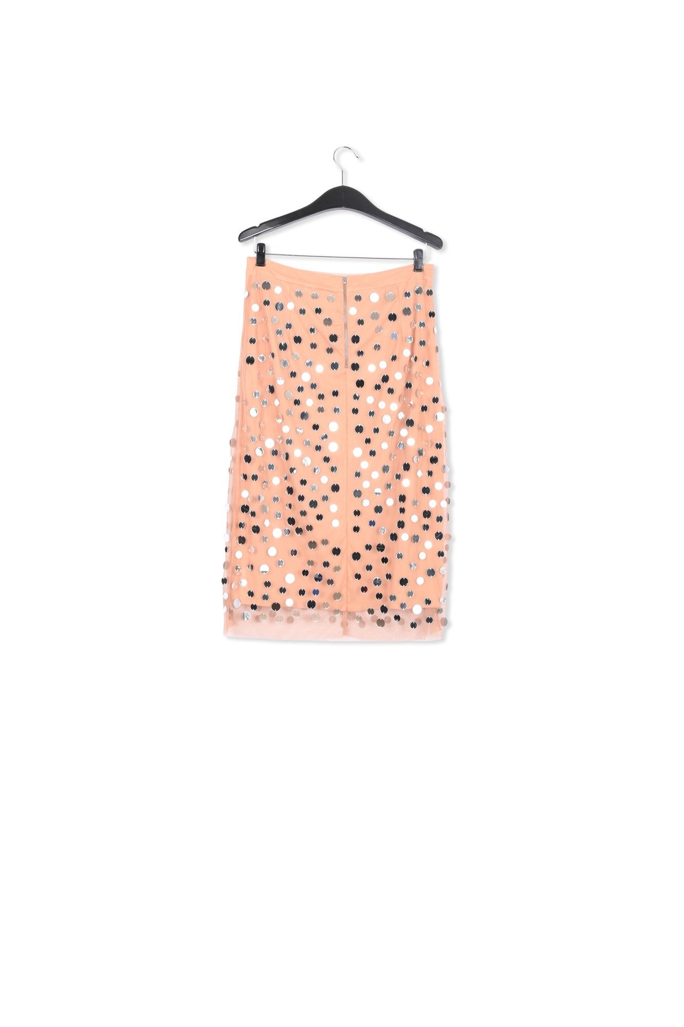 Peach mirror-embellished midi skirt RE—SSENTIEL | Essentiel second hand
