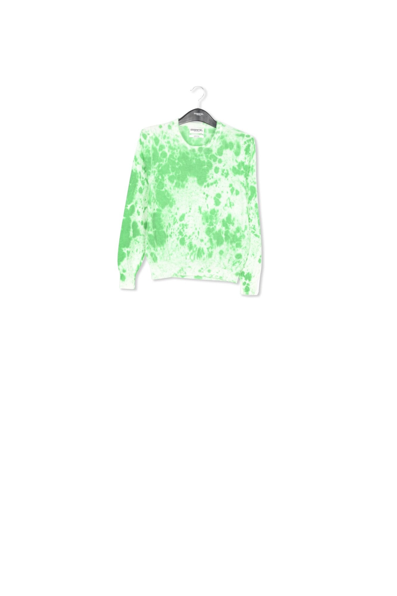 Green and off-white tie-dyed organic cotton-blend sweater RE—SSENTIEL | Essentiel second hand