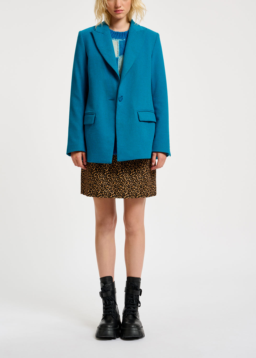 Blue single-breasted blazer RE—SSENTIEL | Essentiel second hand