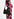 Fuchsia, black and white abstract print midi dress Faume - seconde main