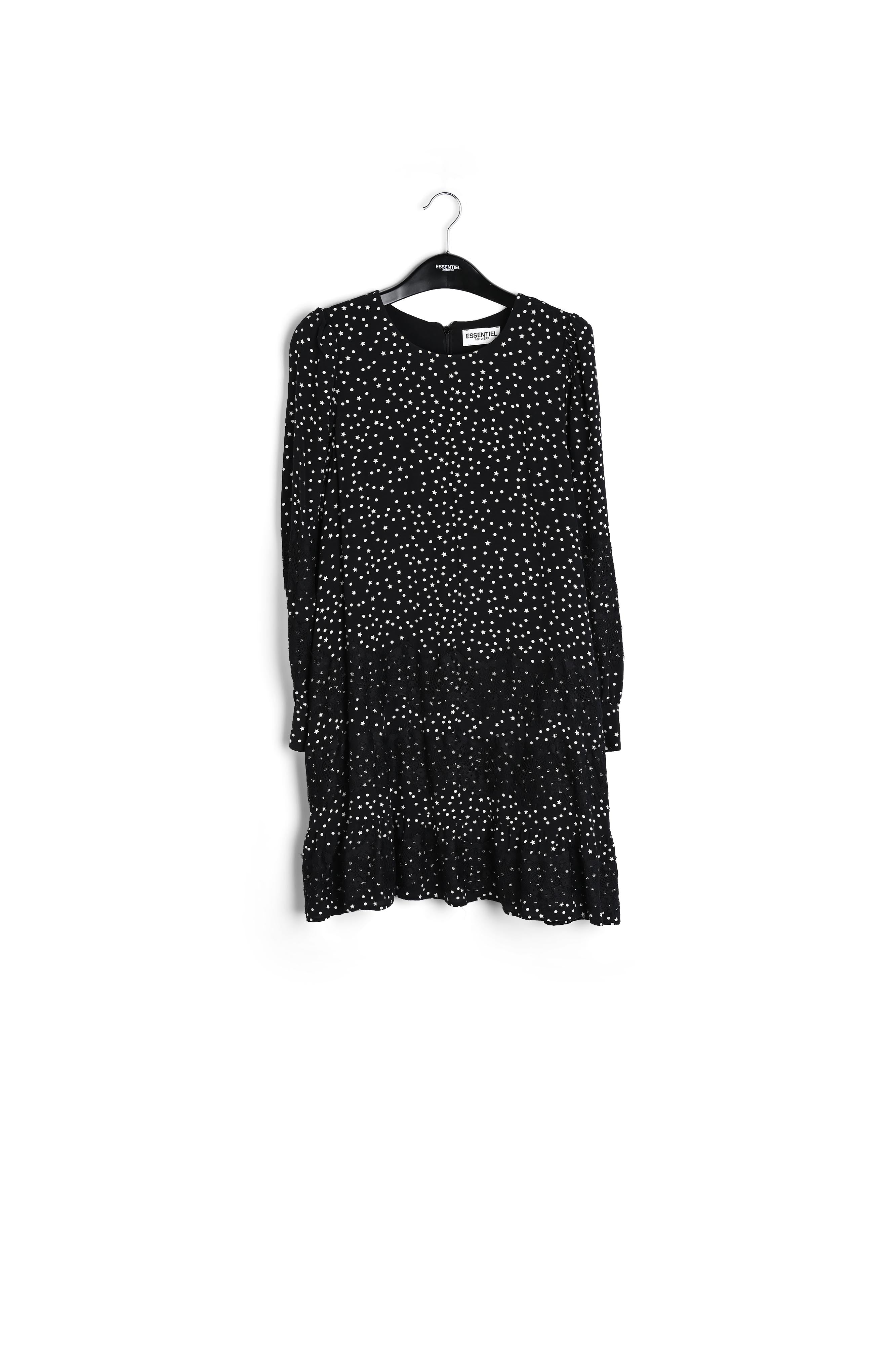 Zwarte mini-jurk met kant RE—SSENTIEL | Essentiel second hand