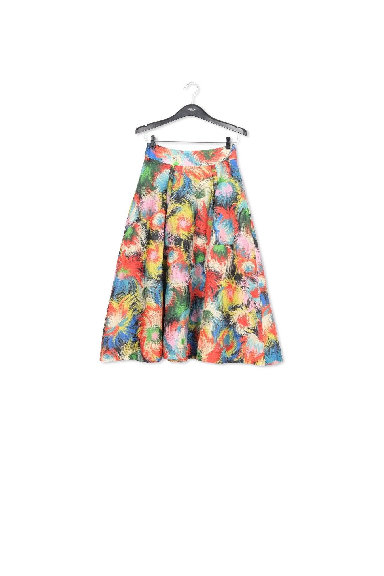 Multicolor jacquard pleated midi skirt with abstract print RE—SSENTIEL | Essentiel second hand