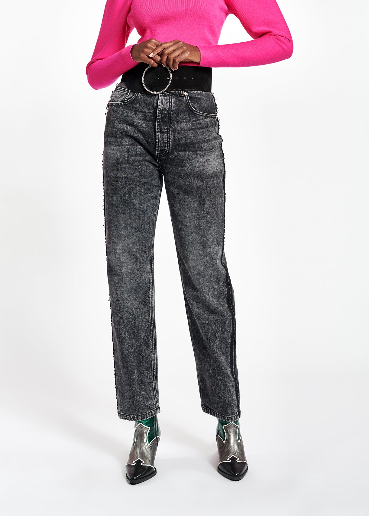 Jean gris foncé aux jambes droites RE—SSENTIEL | Essentiel second hand