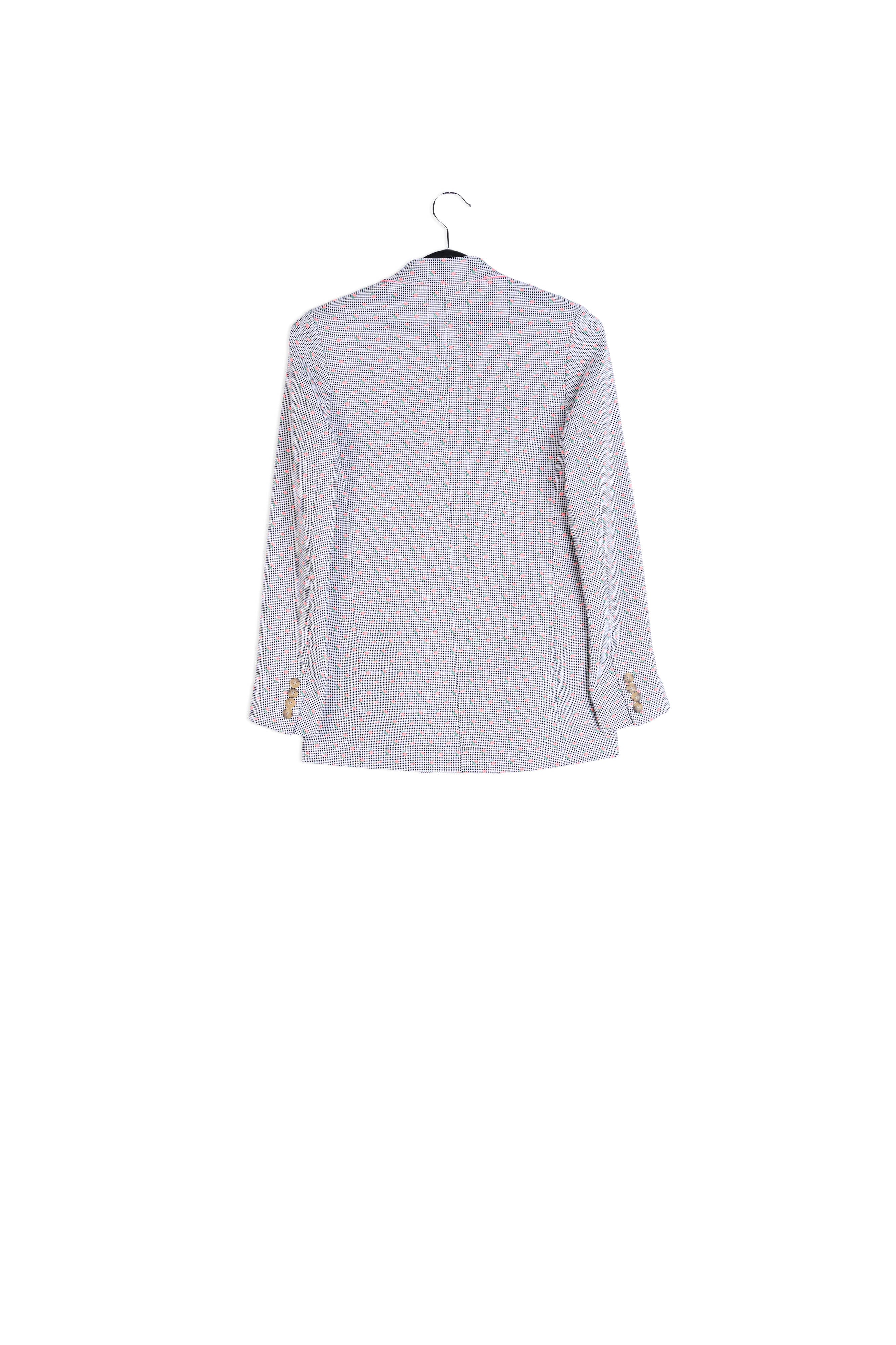 Veste croisée à imprimé vichy blanc cassé et noir RE—SSENTIEL | Essentiel second hand