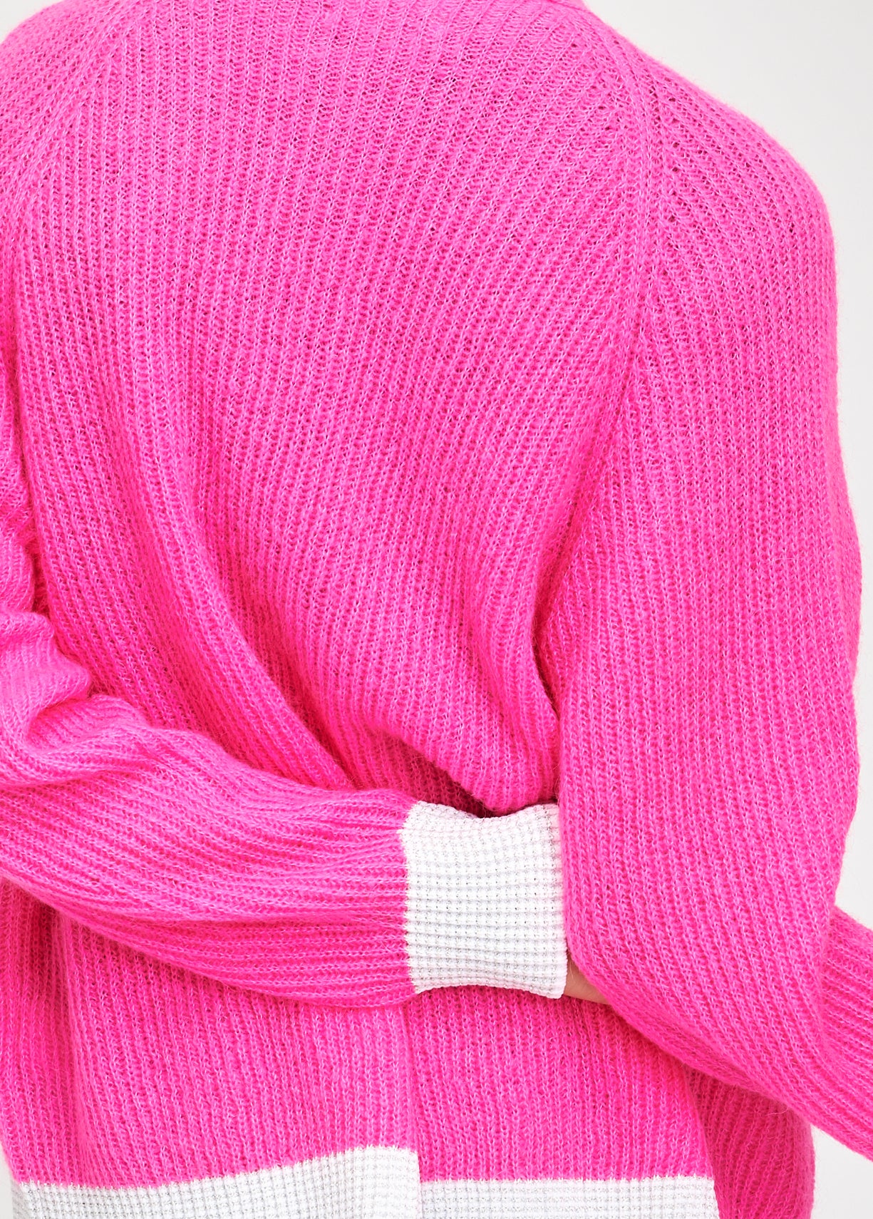 Fuchsia ribbed open cardigan with accentuated trims RE—SSENTIEL | Essentiel second hand