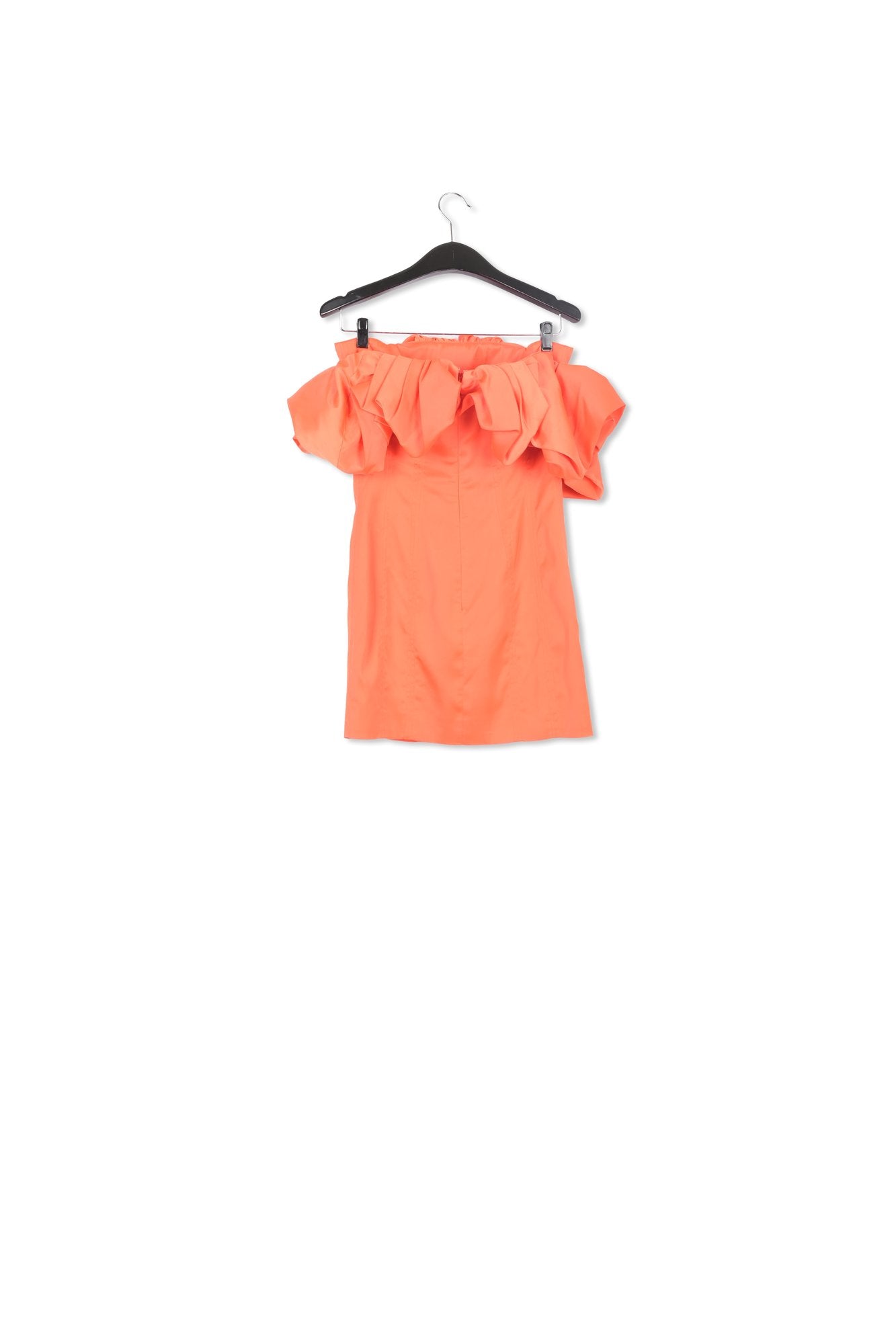 Orange ruffled satin mini dress RE—SSENTIEL | Essentiel second hand