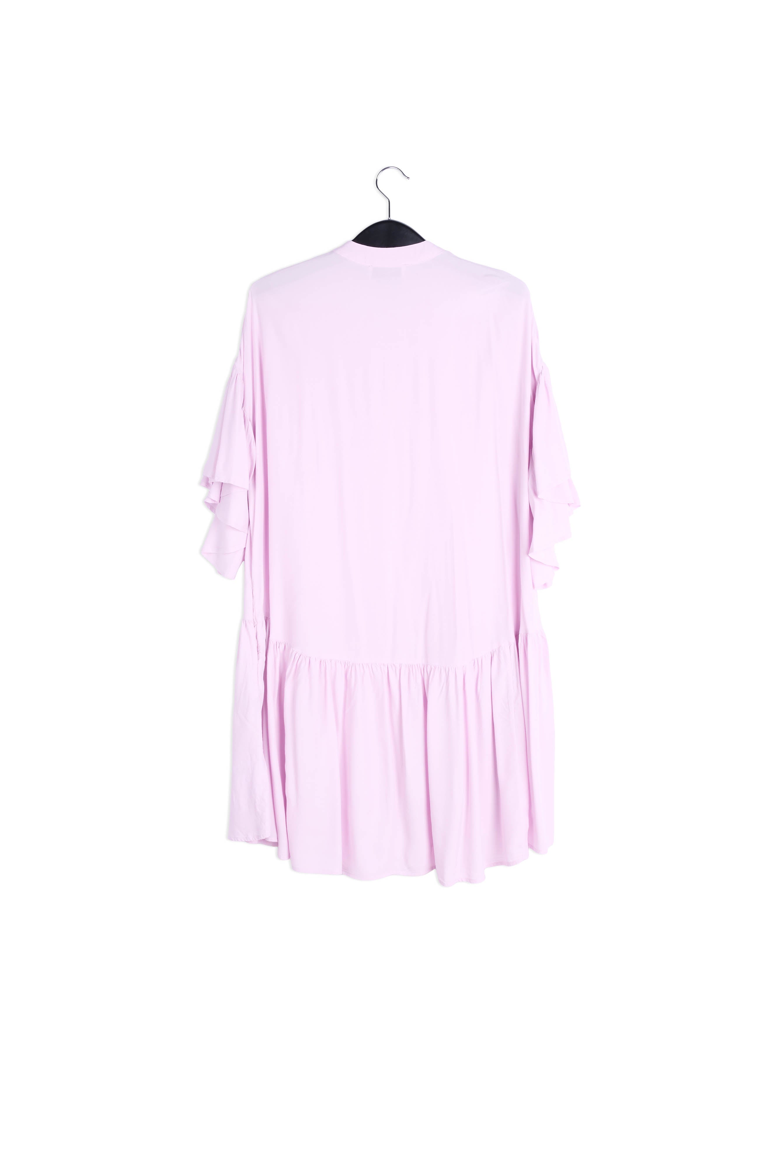 Lilac mini dress with ruffled sleeves RE—SSENTIEL | Essentiel second hand