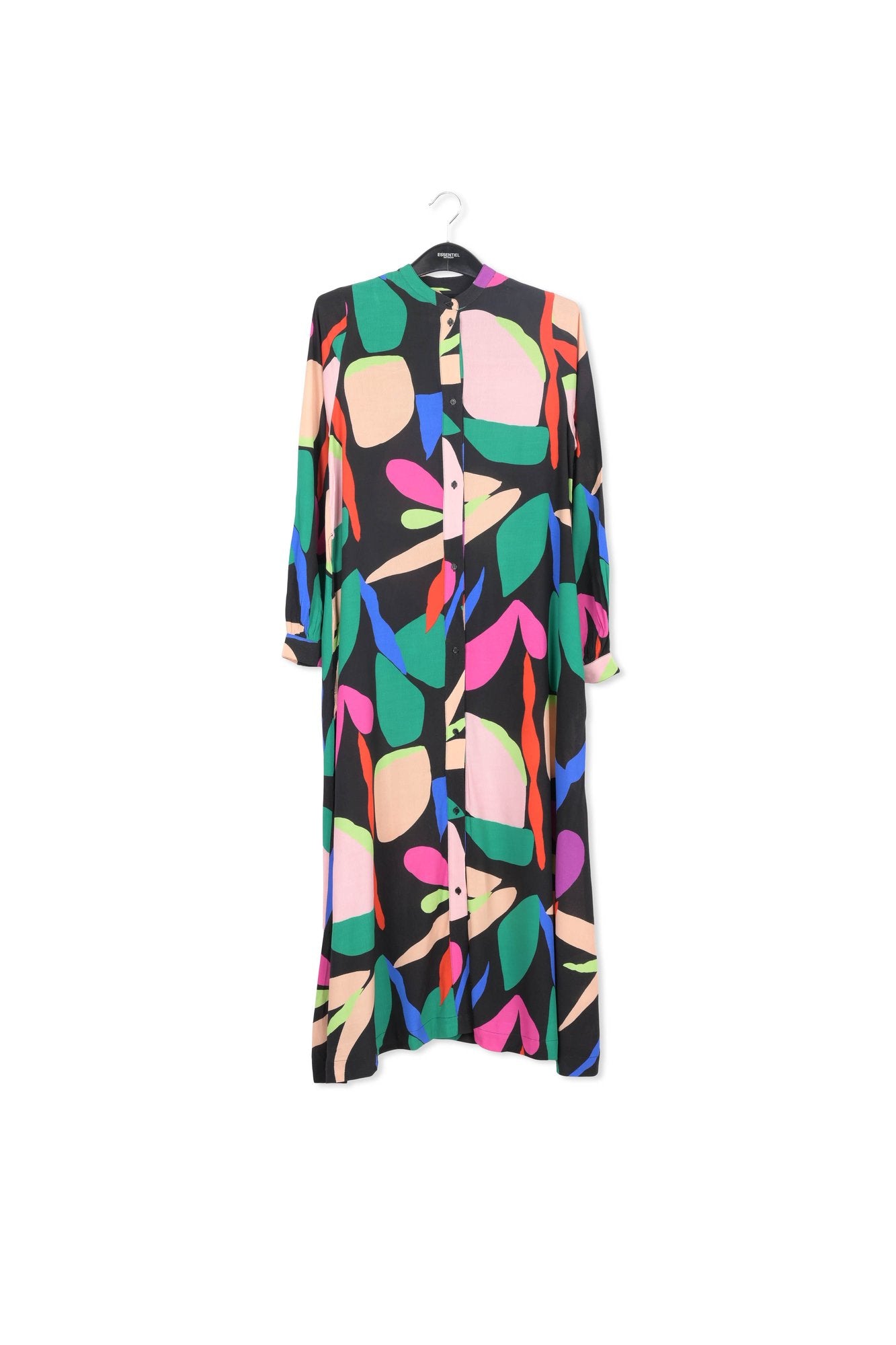 Black graphic-print shirt dress RE—SSENTIEL | Essentiel second hand