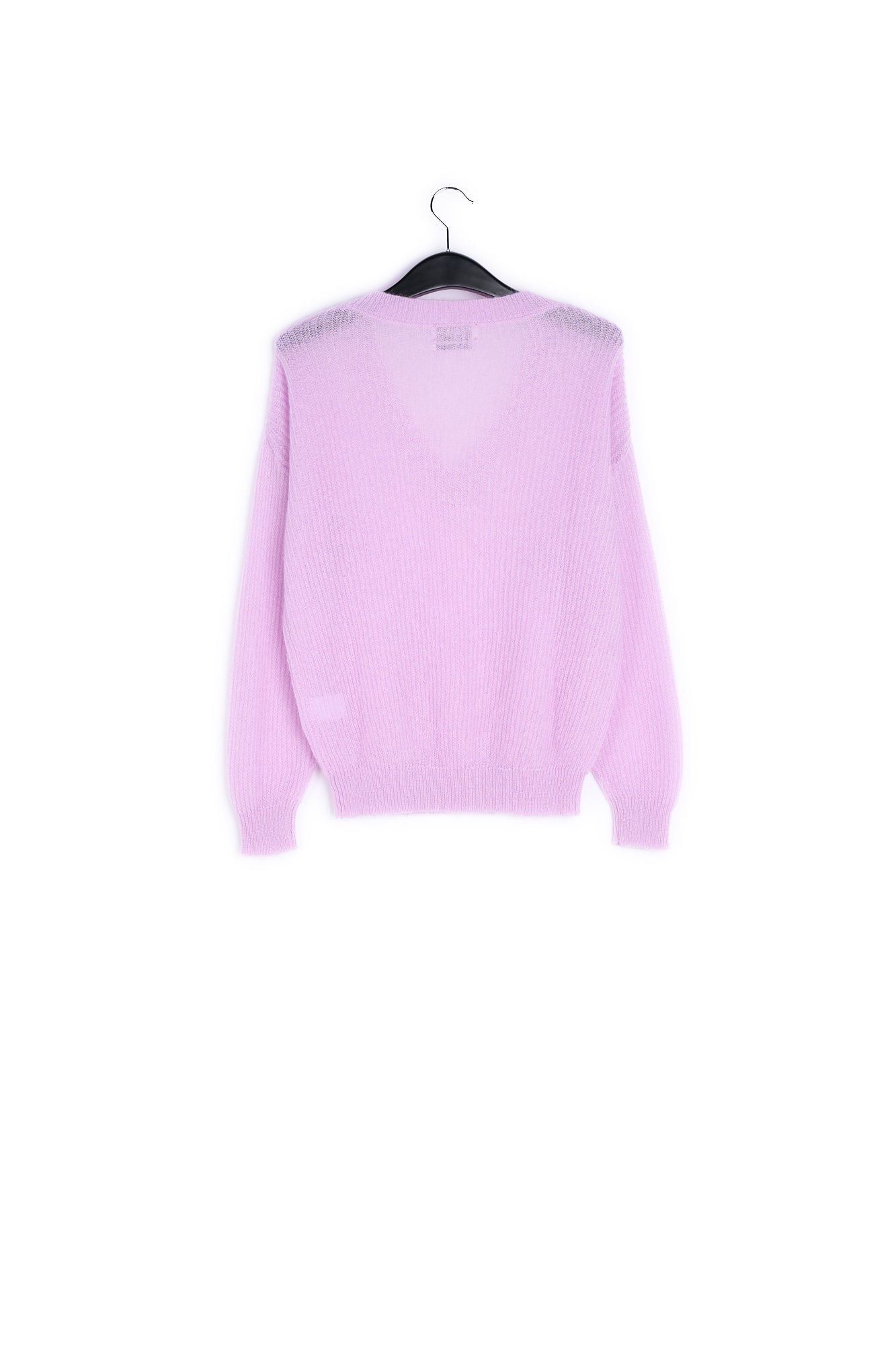Purple mohair blend v-neck sweater RE—SSENTIEL | Essentiel second hand