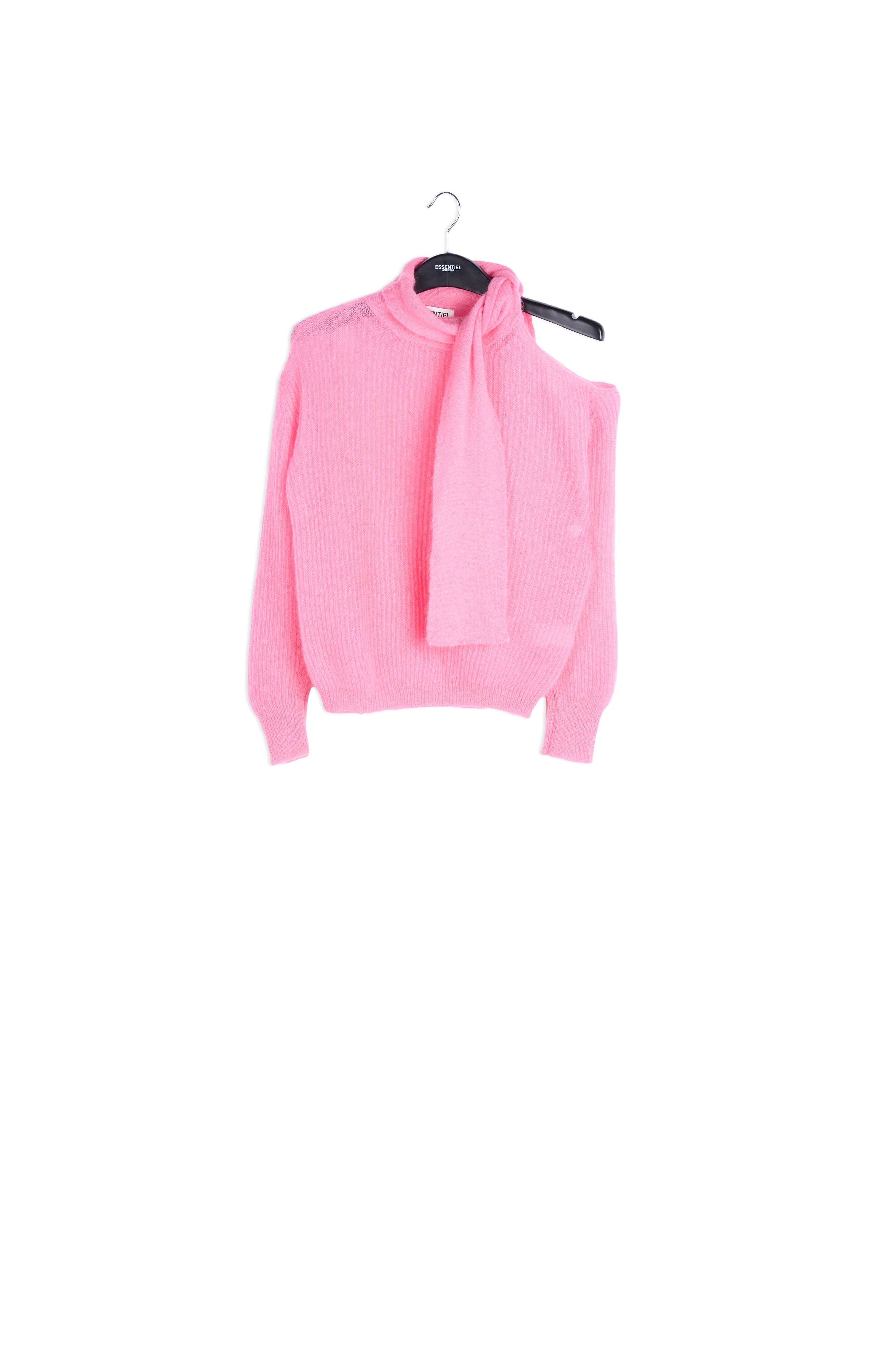 Pull rose avec ouverture et col à nouer RE—SSENTIEL | Essentiel second hand