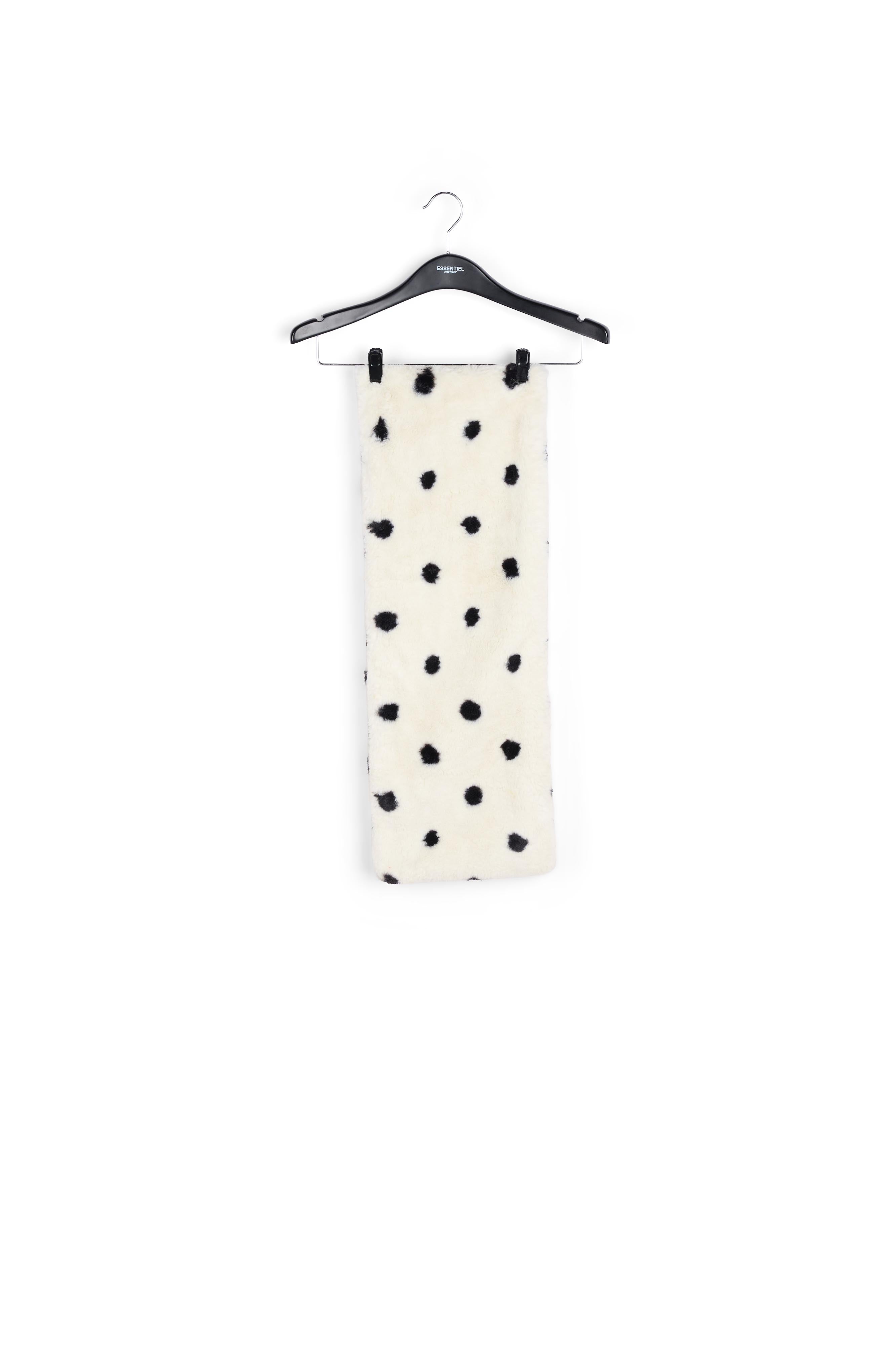White faux fur scarf with polka dots RE—SSENTIEL | Essentiel second hand