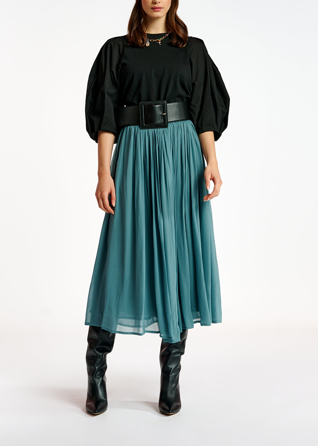 Bleu maxi-length skirt RE—SSENTIEL | Essentiel second hand