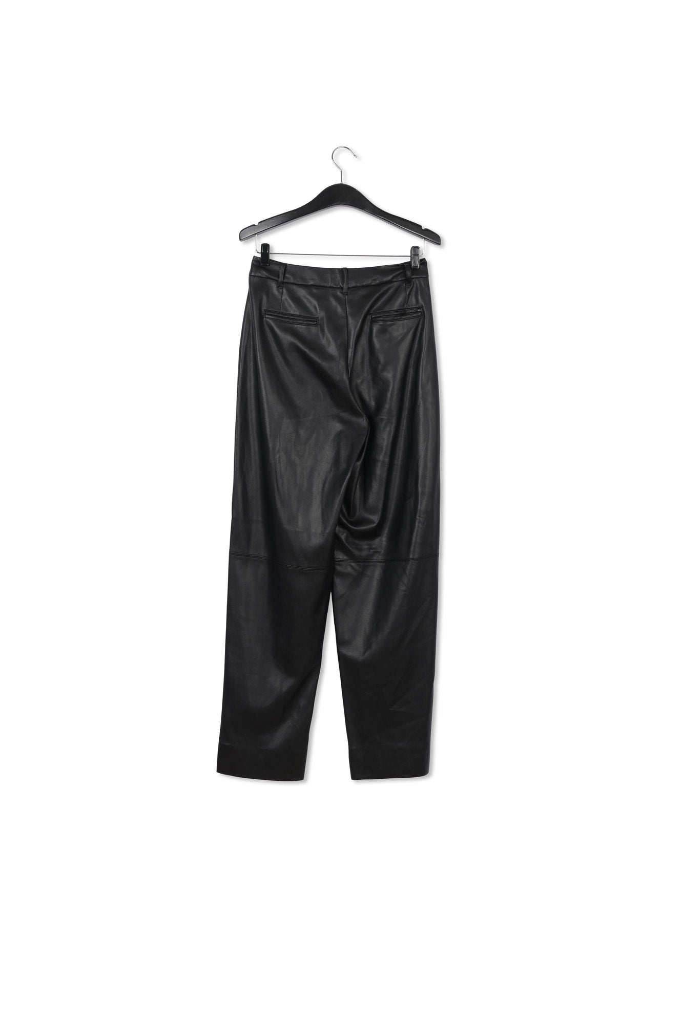 Black faux leather baggy-fit pants RE—SSENTIEL | Essentiel second hand