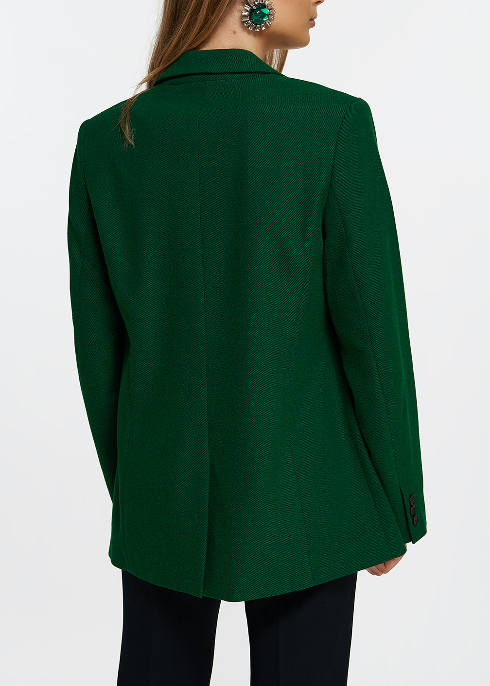 Blazer vert foncé à simple boutonnage RE—SSENTIEL | Essentiel second hand