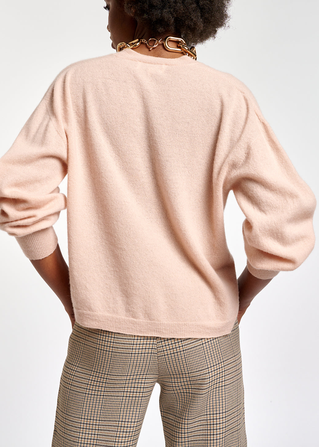 Cardigan rose clair en mérinos et cachemire RE—SSENTIEL | Essentiel second hand