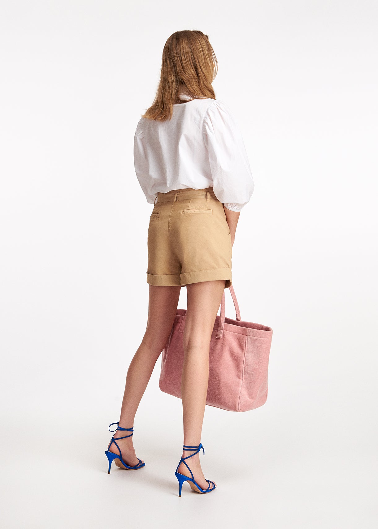 Beige high-waisted shorts RE—SSENTIEL | Essentiel second hand