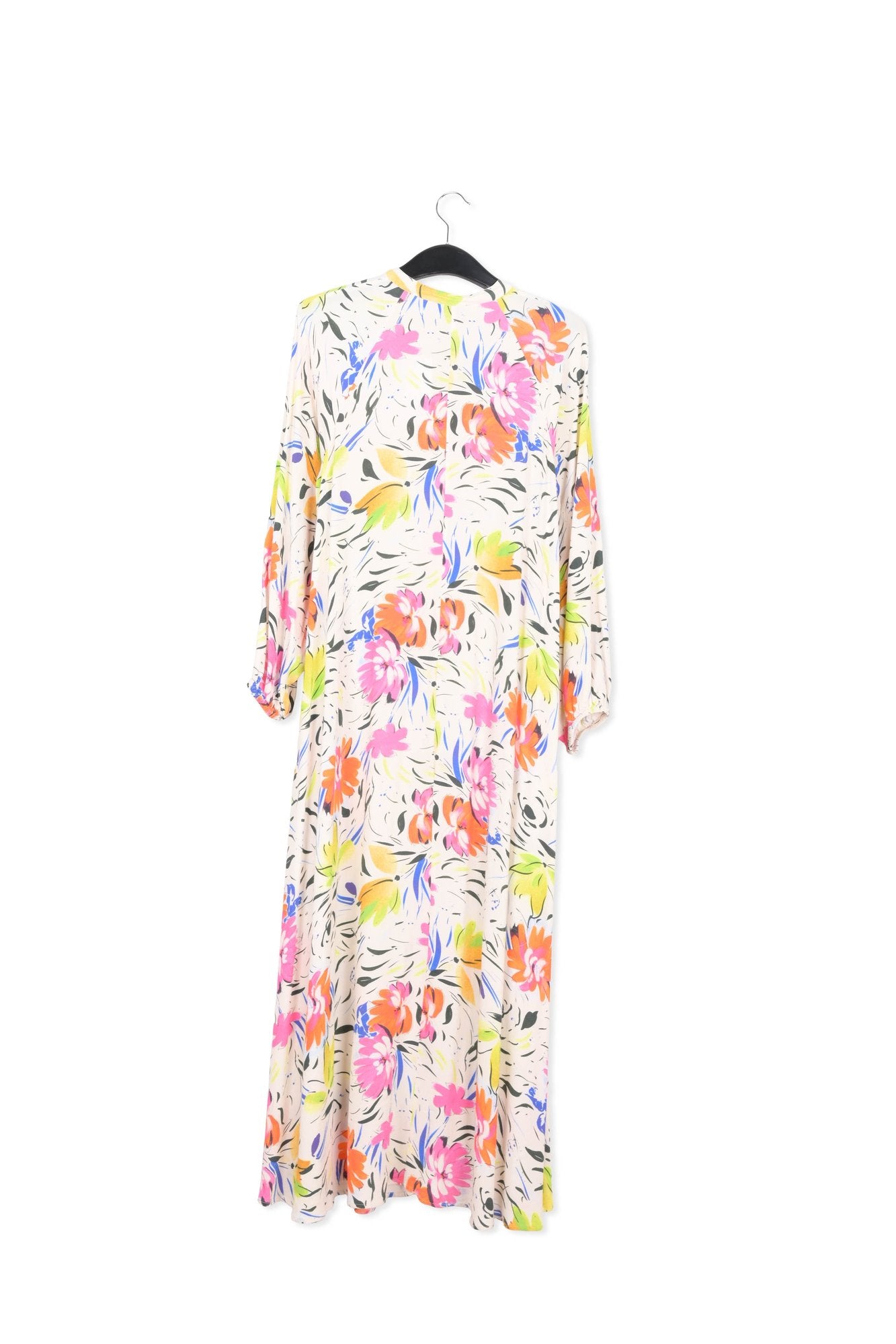 Gebroken witte maxi-hemdjurk met bloemen RE—SSENTIEL | Essentiel second hand