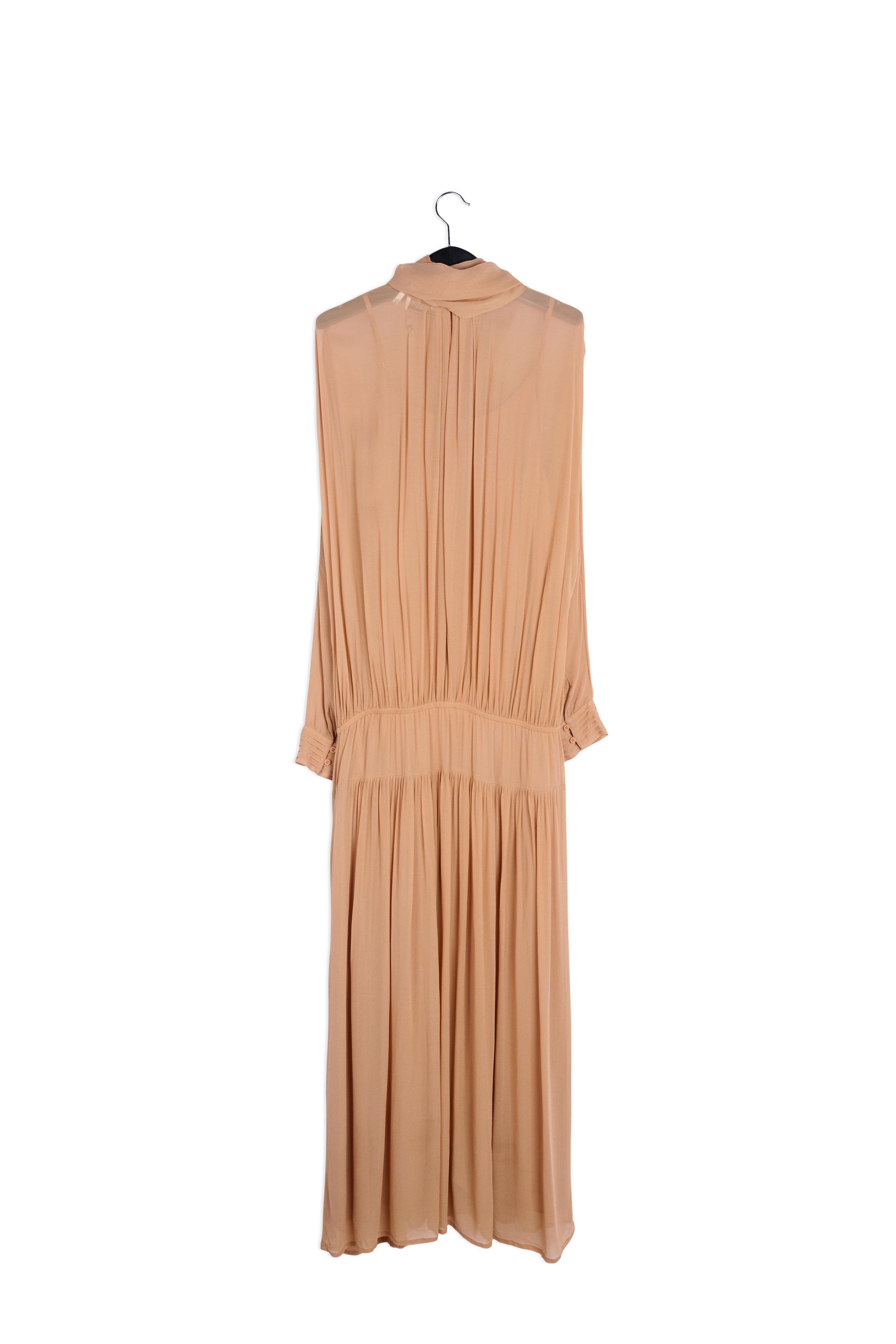 Tan voluminous maxi-length dress RE—SSENTIEL | Essentiel second hand