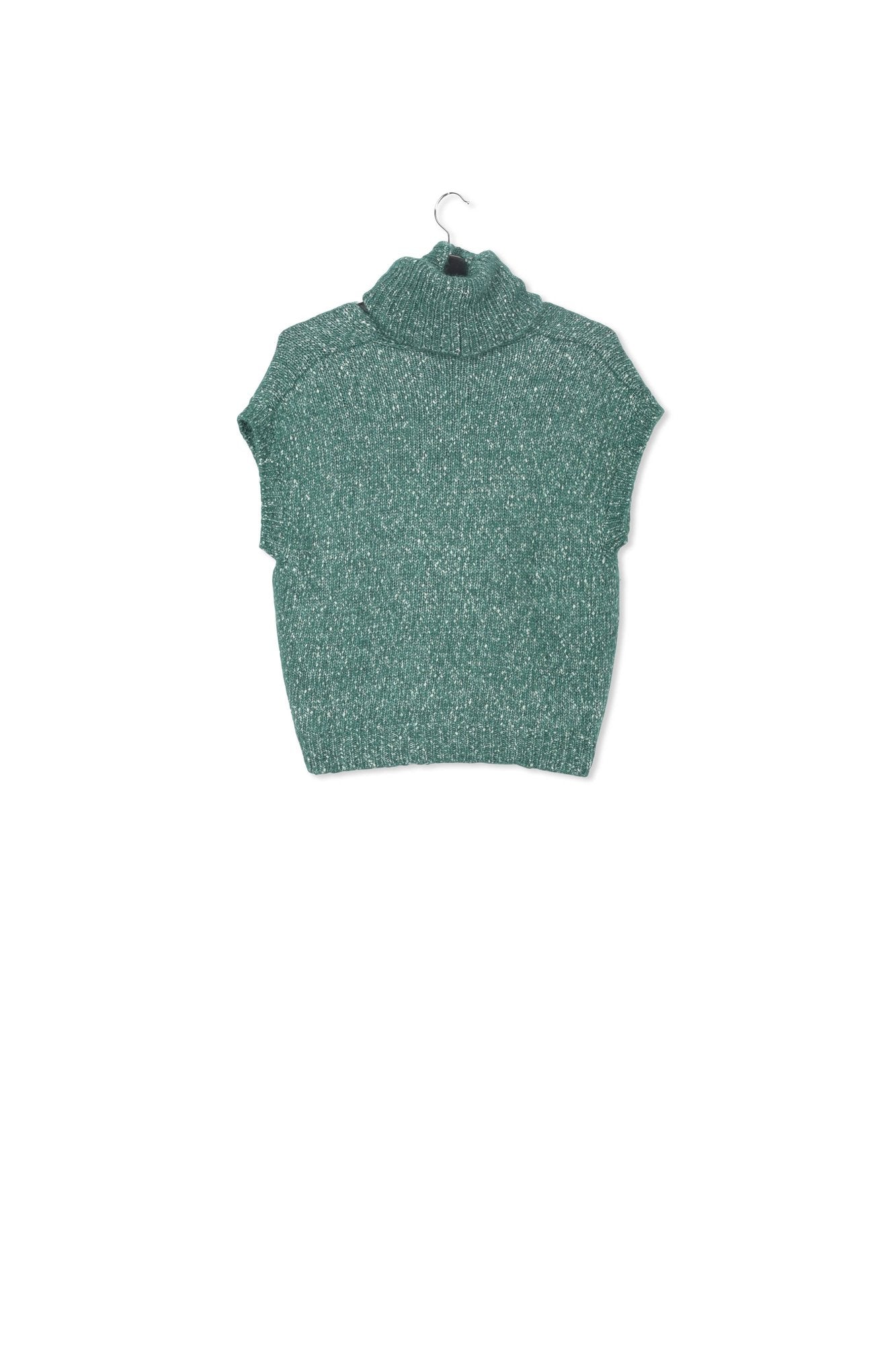 Pull sans manches vert mêlé avec col amovible RE—SSENTIEL | Essentiel second hand