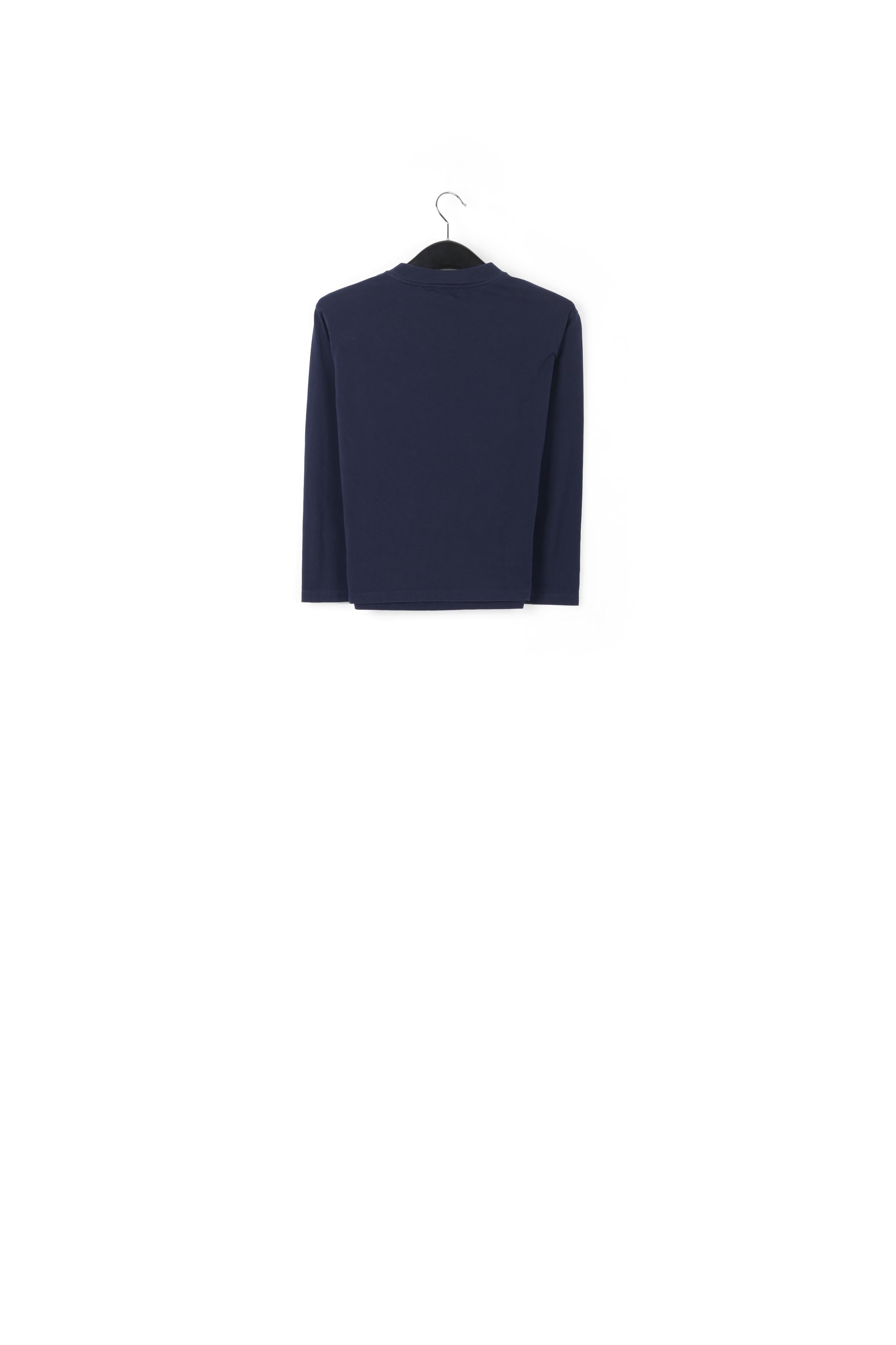 Navy blue organic cotton T-shirt with print RE—SSENTIEL | Essentiel second hand