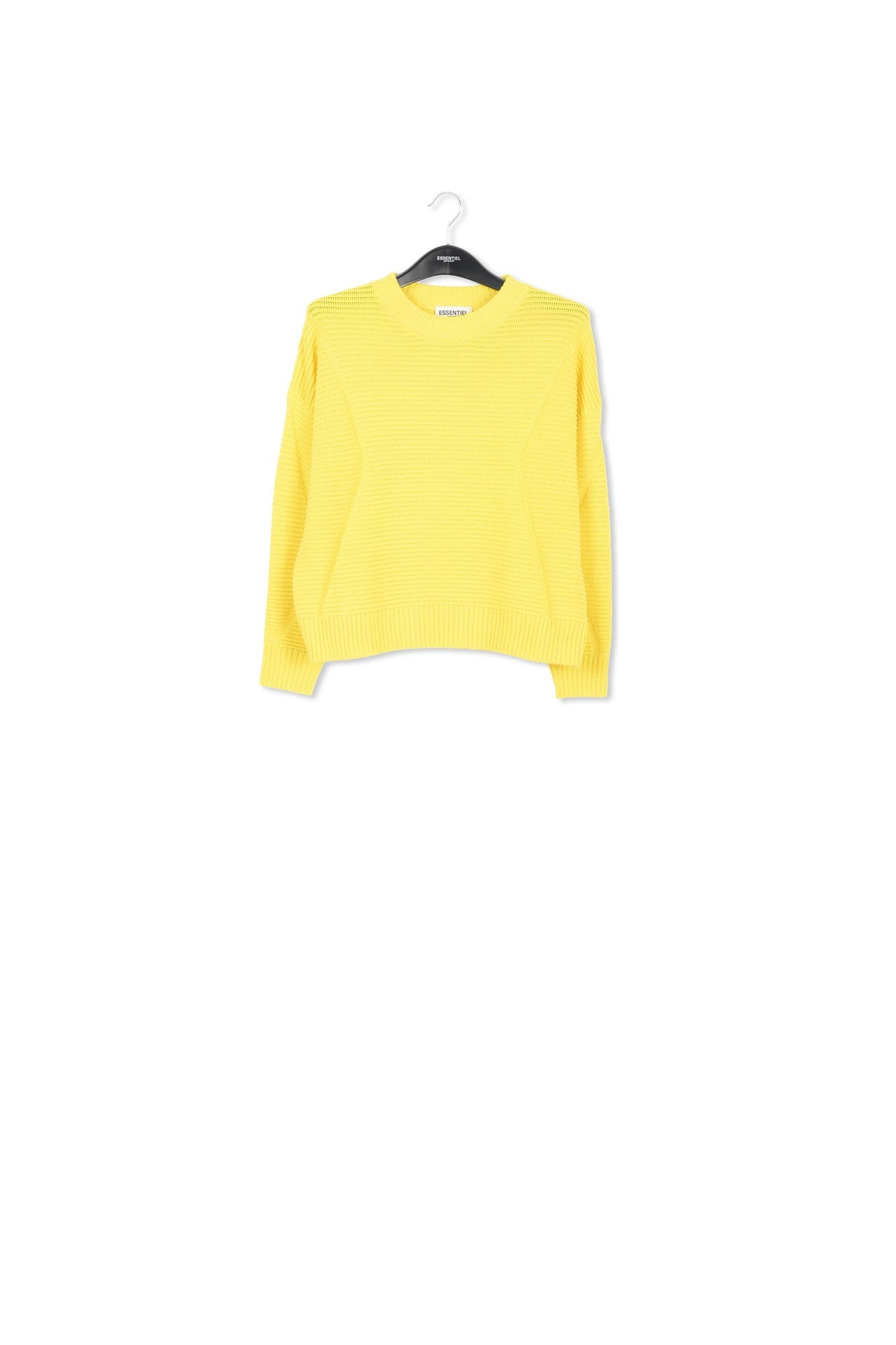 Yellow rib-knitted sweater RE—SSENTIEL | Essentiel second hand