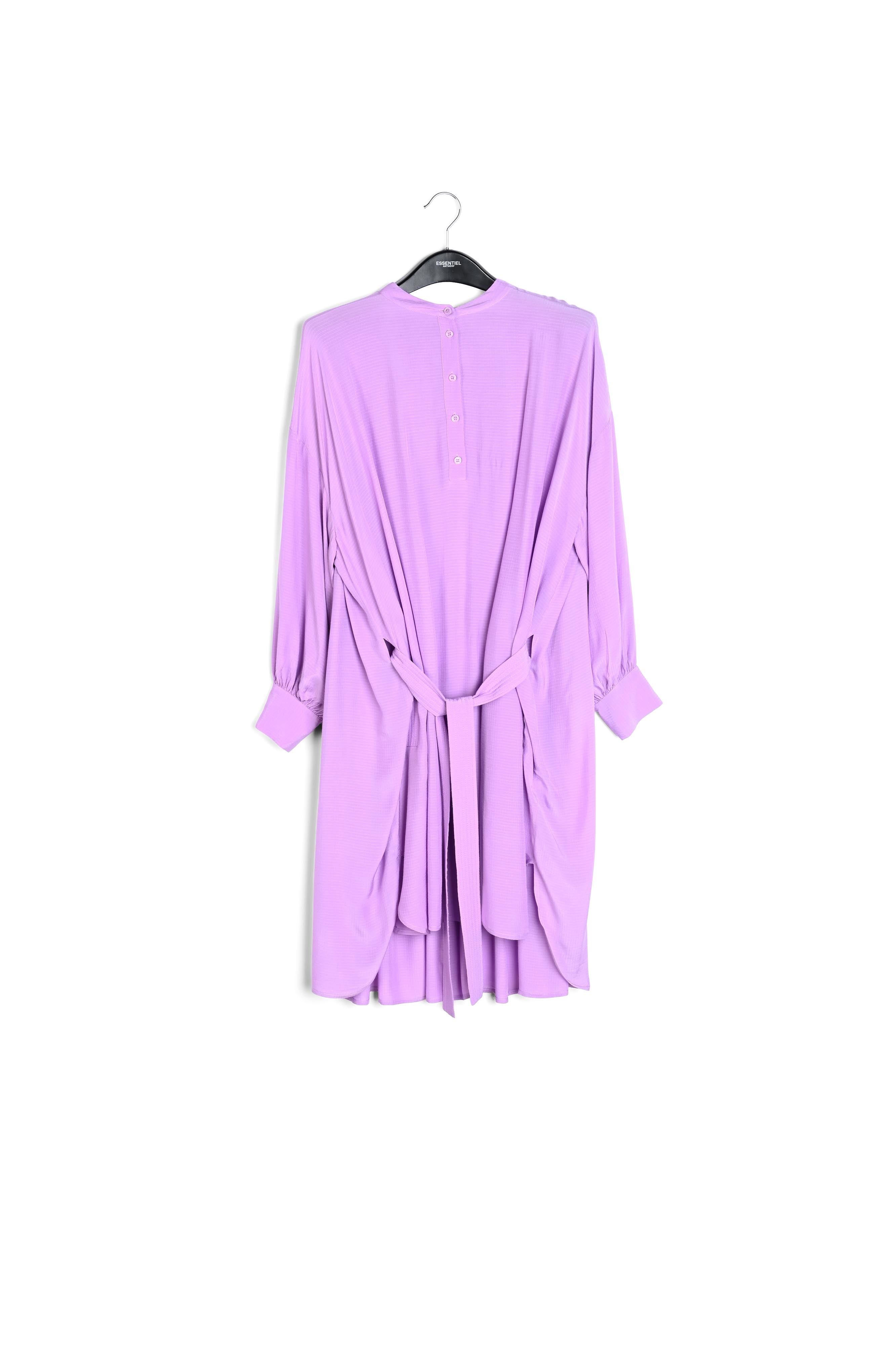 Lila relaxte hemdjurk met geplisseerde achterkant RE—SSENTIEL | Essentiel second hand