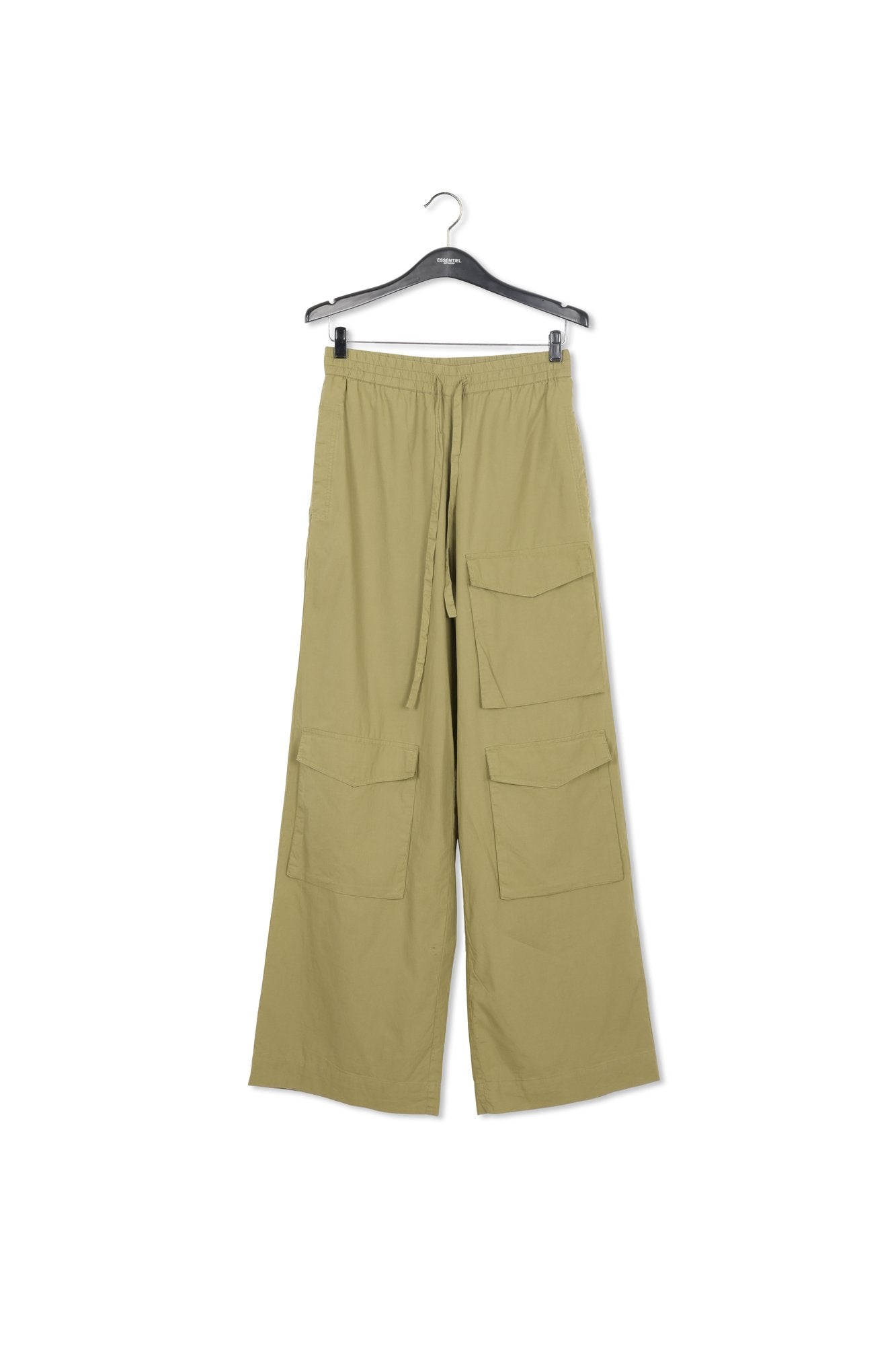 Khaki cotton cargo pants RE—SSENTIEL | Essentiel second hand