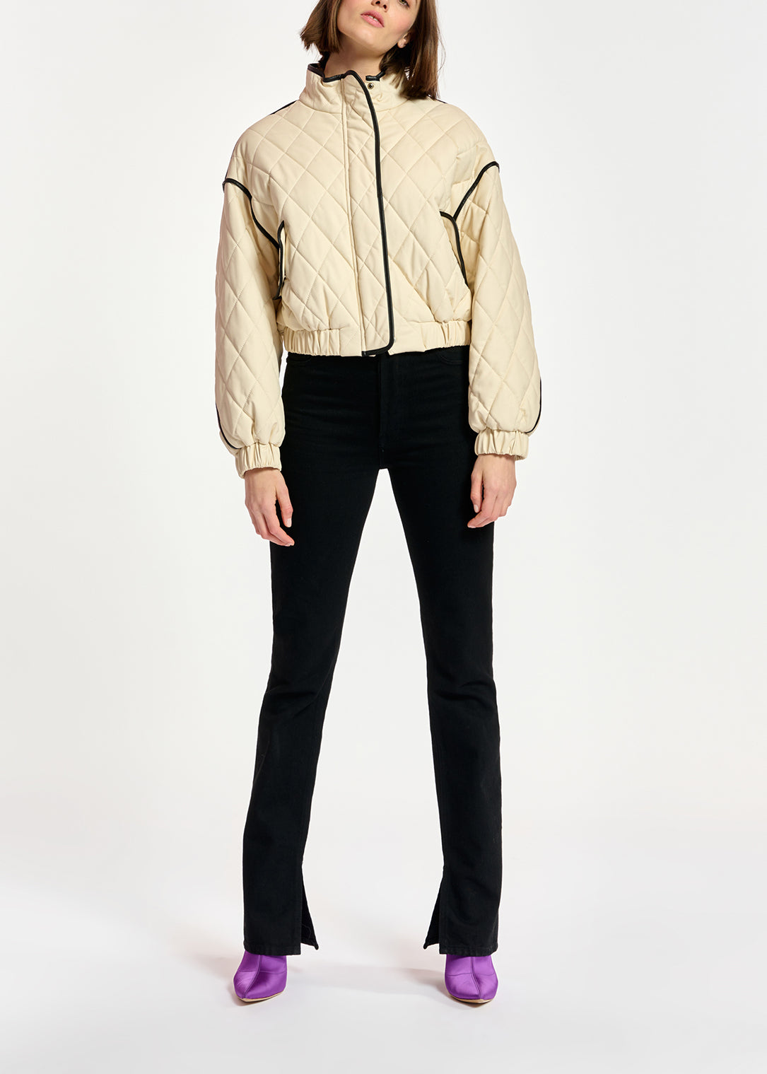 Blouson aviateur raccourci blanc cassé RE—SSENTIEL | Essentiel second hand