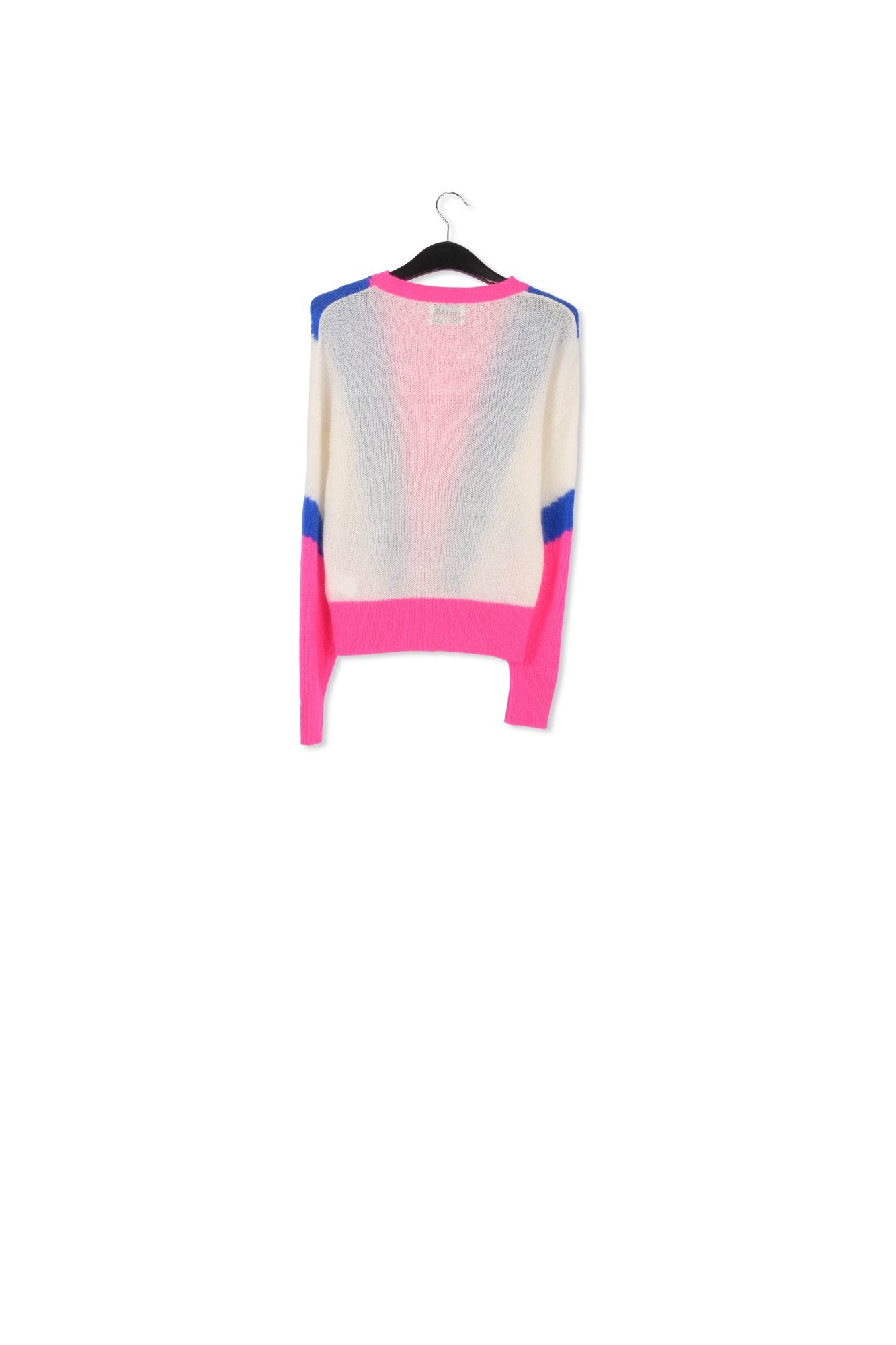 Neon pink, cobalt blue and off-white mohair-blend sweater RE—SSENTIEL | Essentiel second hand