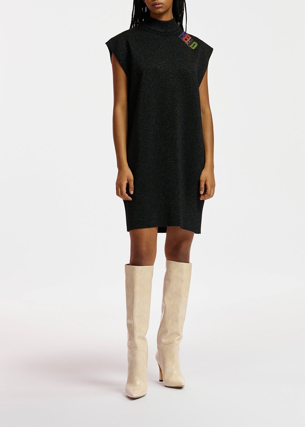 Black lurex knitted dress RE—SSENTIEL | Essentiel second hand
