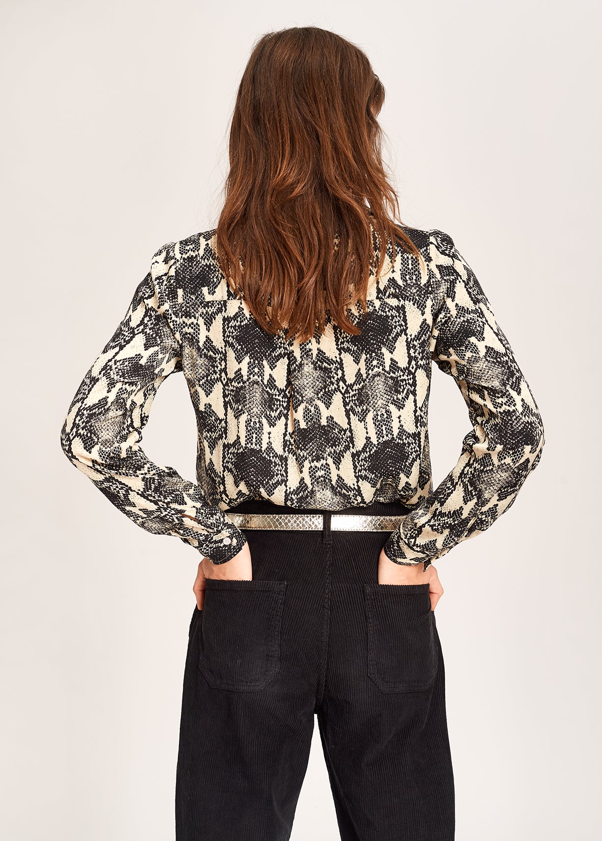 Gebroken wit hemd met slangenprint RE—SSENTIEL | Essentiel second hand