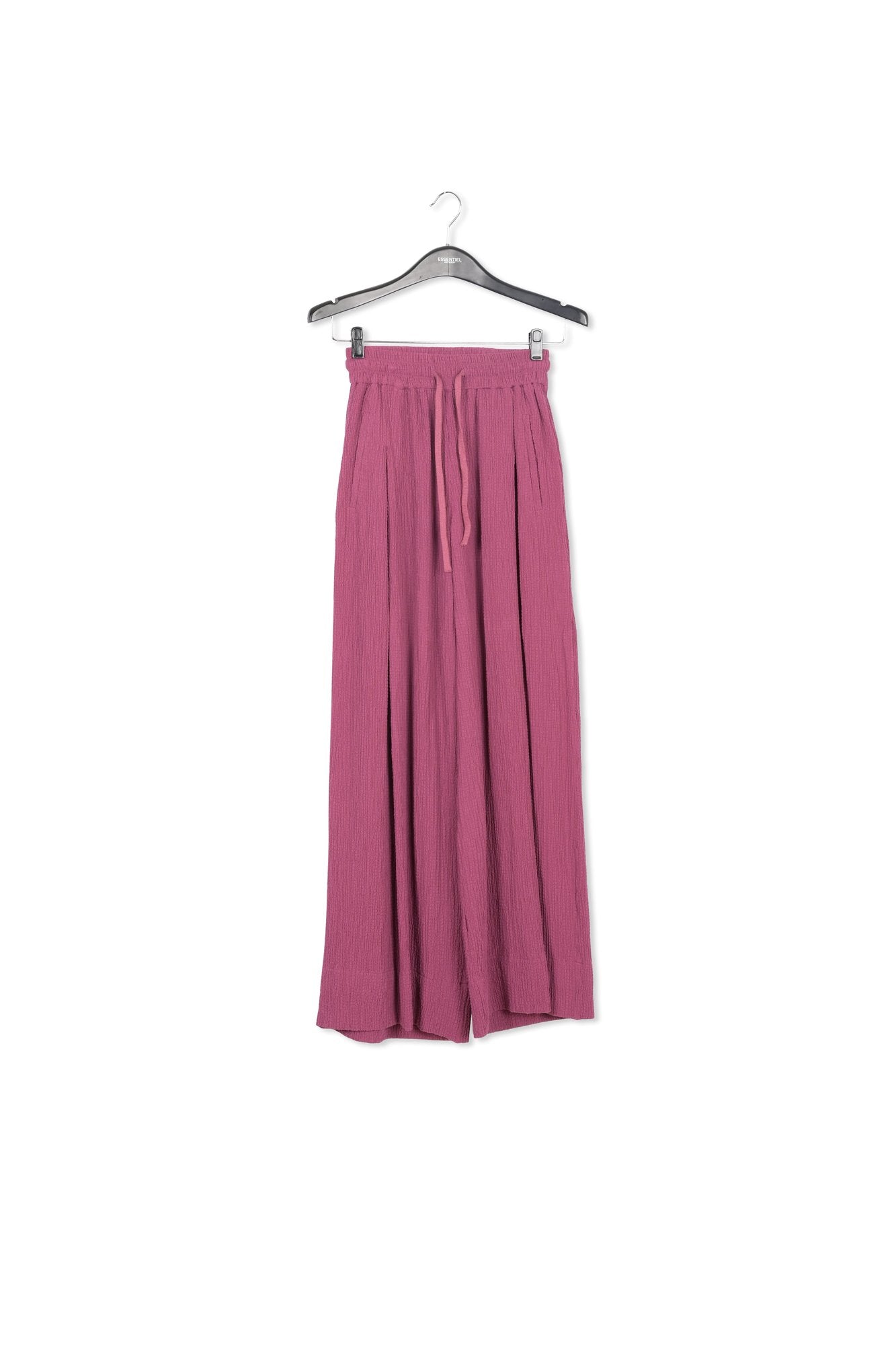 Purple wide-leg seersucker pants RE—SSENTIEL | Essentiel second hand