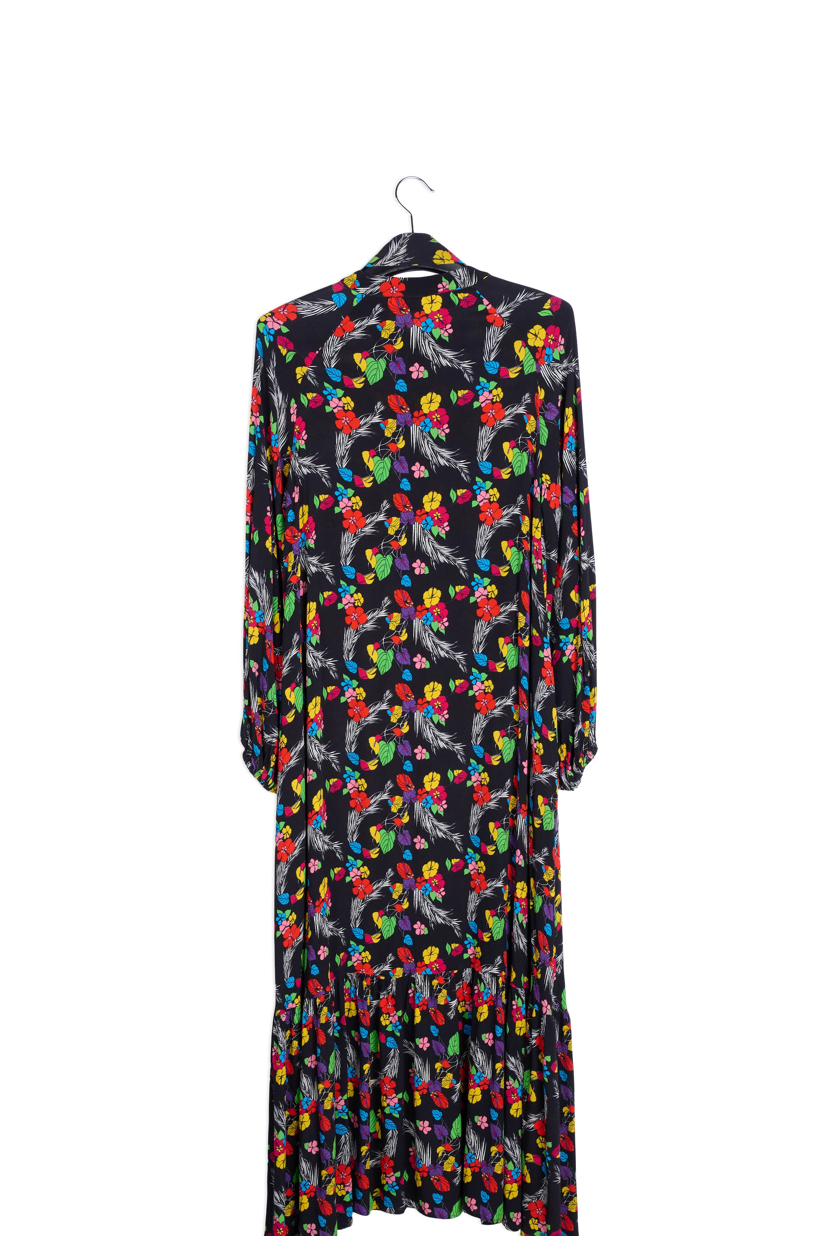 Black tropical print maxi dress RE—SSENTIEL | Essentiel second hand