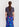 Blue floral and polka dot silk midi skirt Faume - seconde main