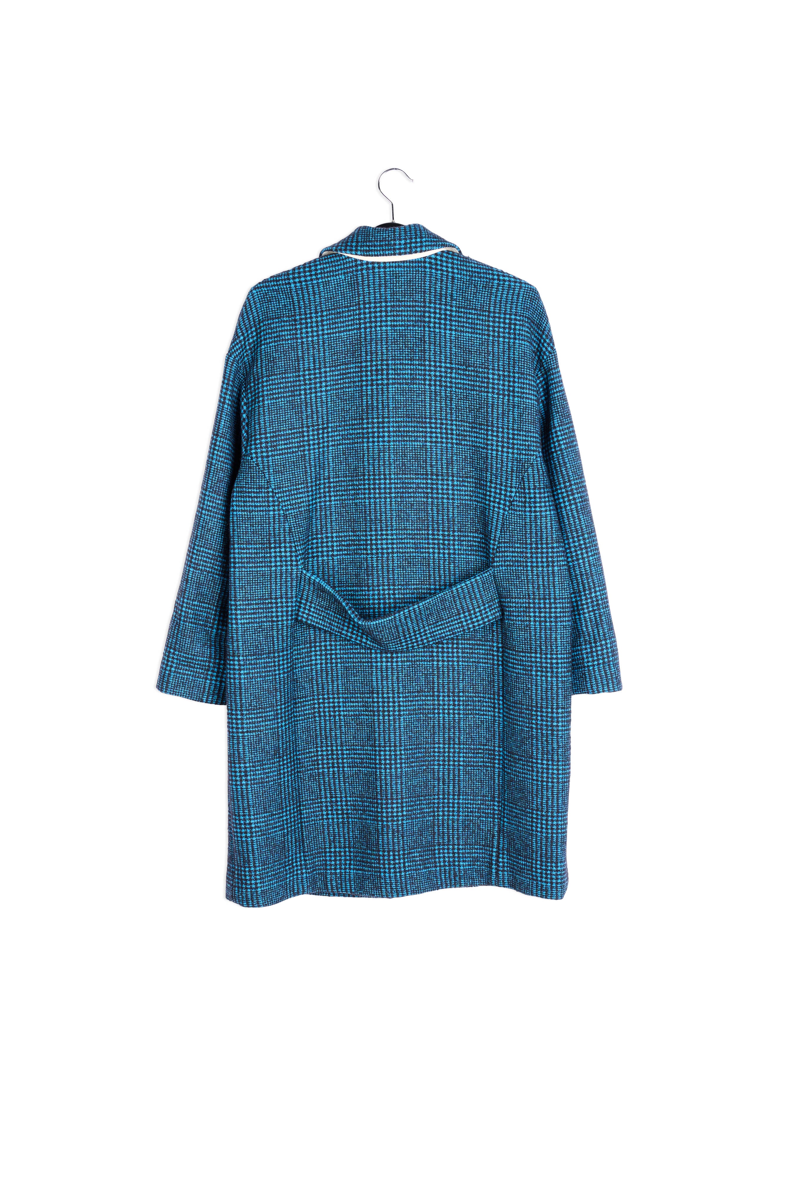 Blue and black wool blend coat RE—SSENTIEL | Essentiel second hand