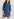Dark blue perforated denim puffed sleeves mini dress Faume - seconde main