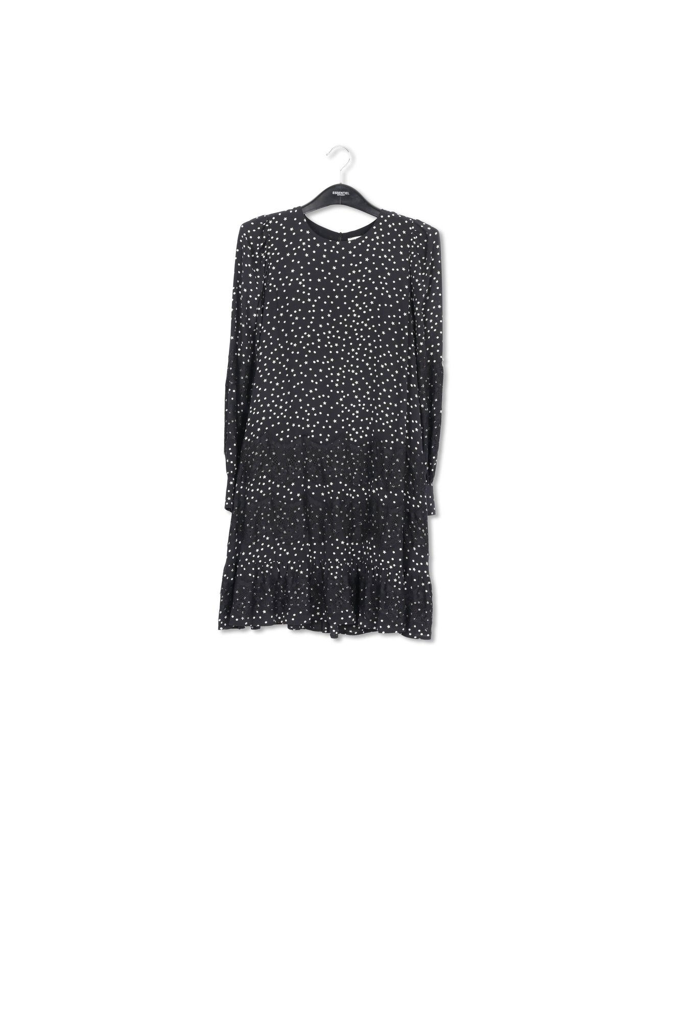 Black lace-trimmed mini dress RE—SSENTIEL | Essentiel second hand