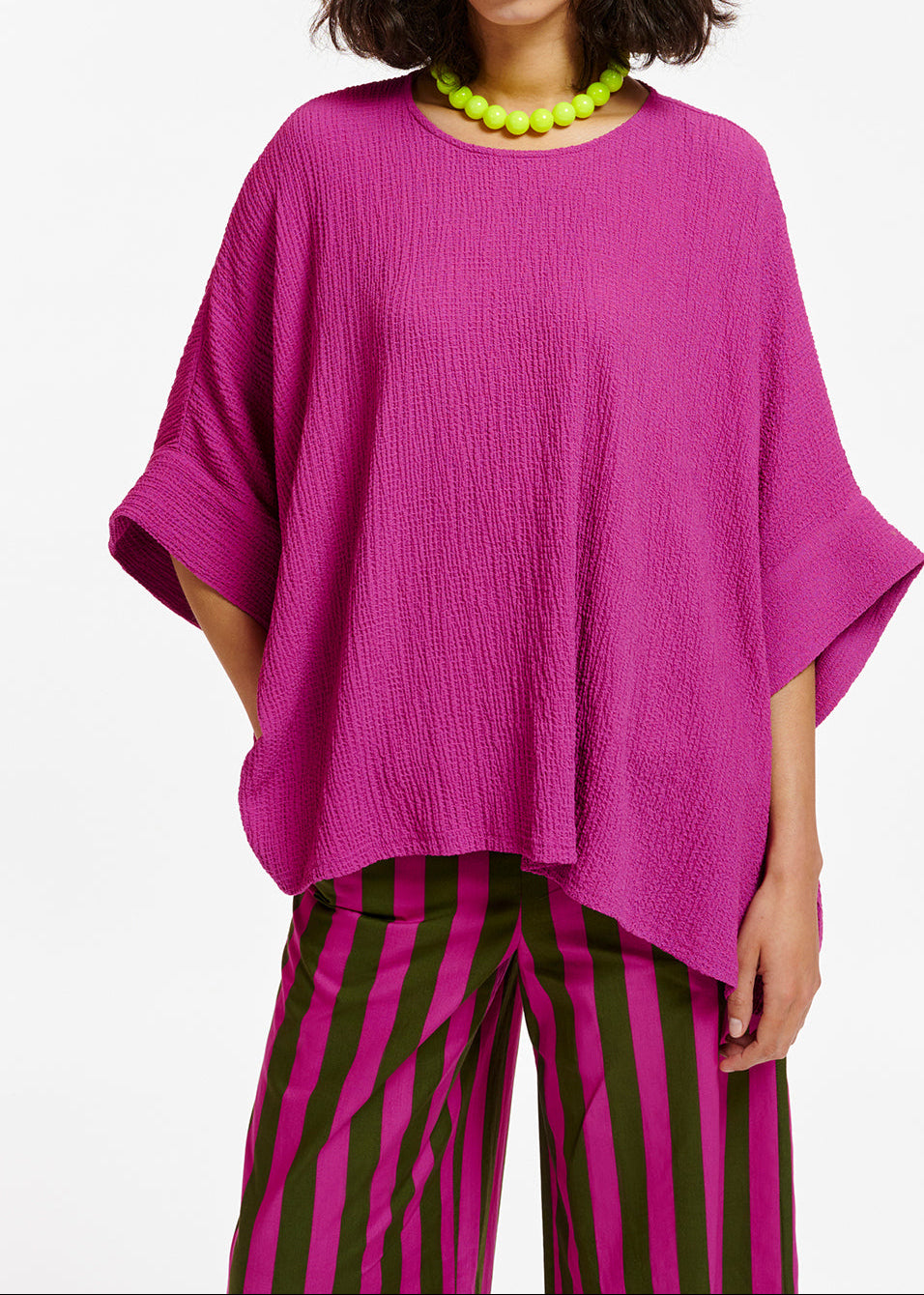 Top oversize en cloqué violet RE—SSENTIEL | Essentiel second hand