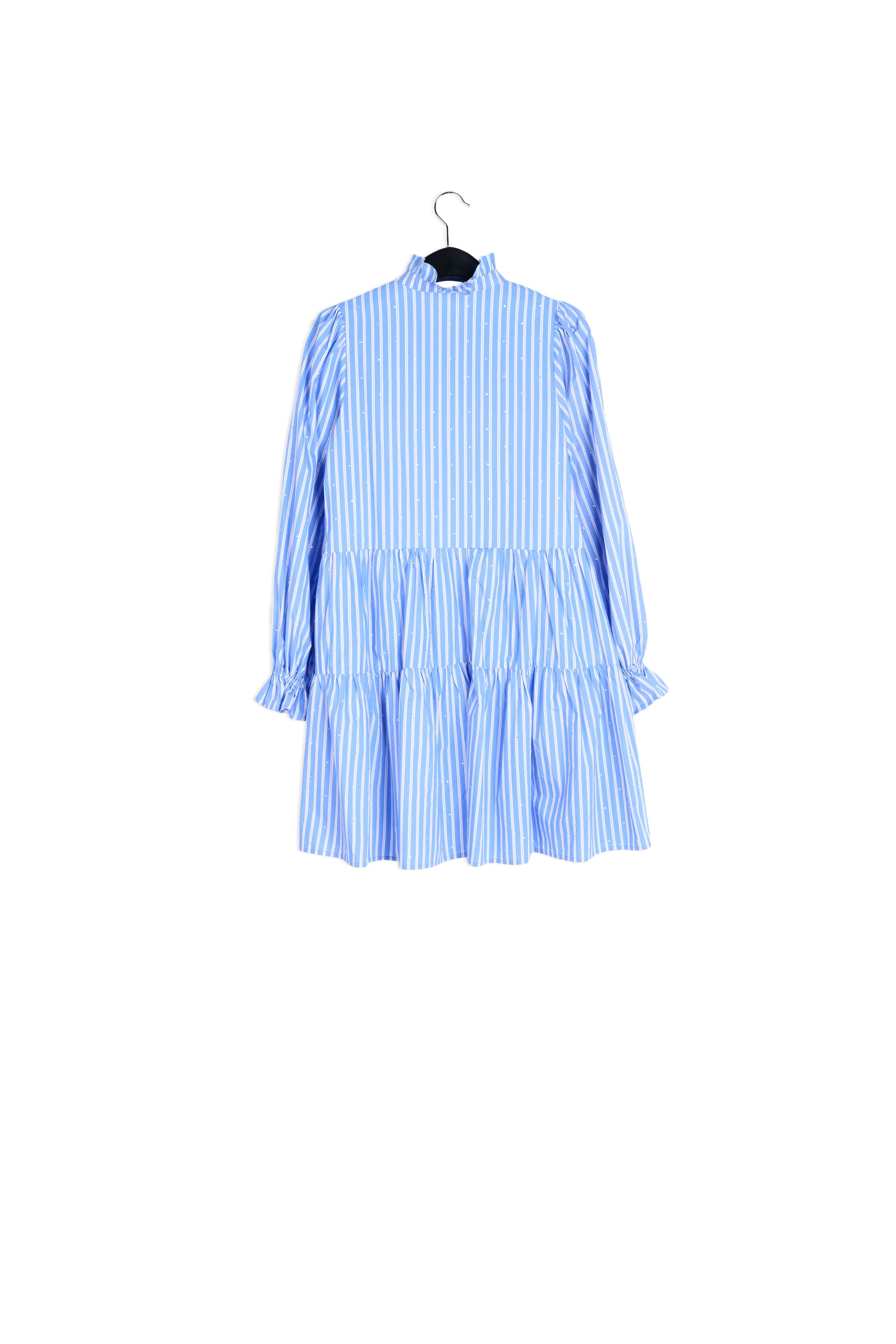 Light blue striped cotton-poplin mini dress RE—SSENTIEL | Essentiel second hand