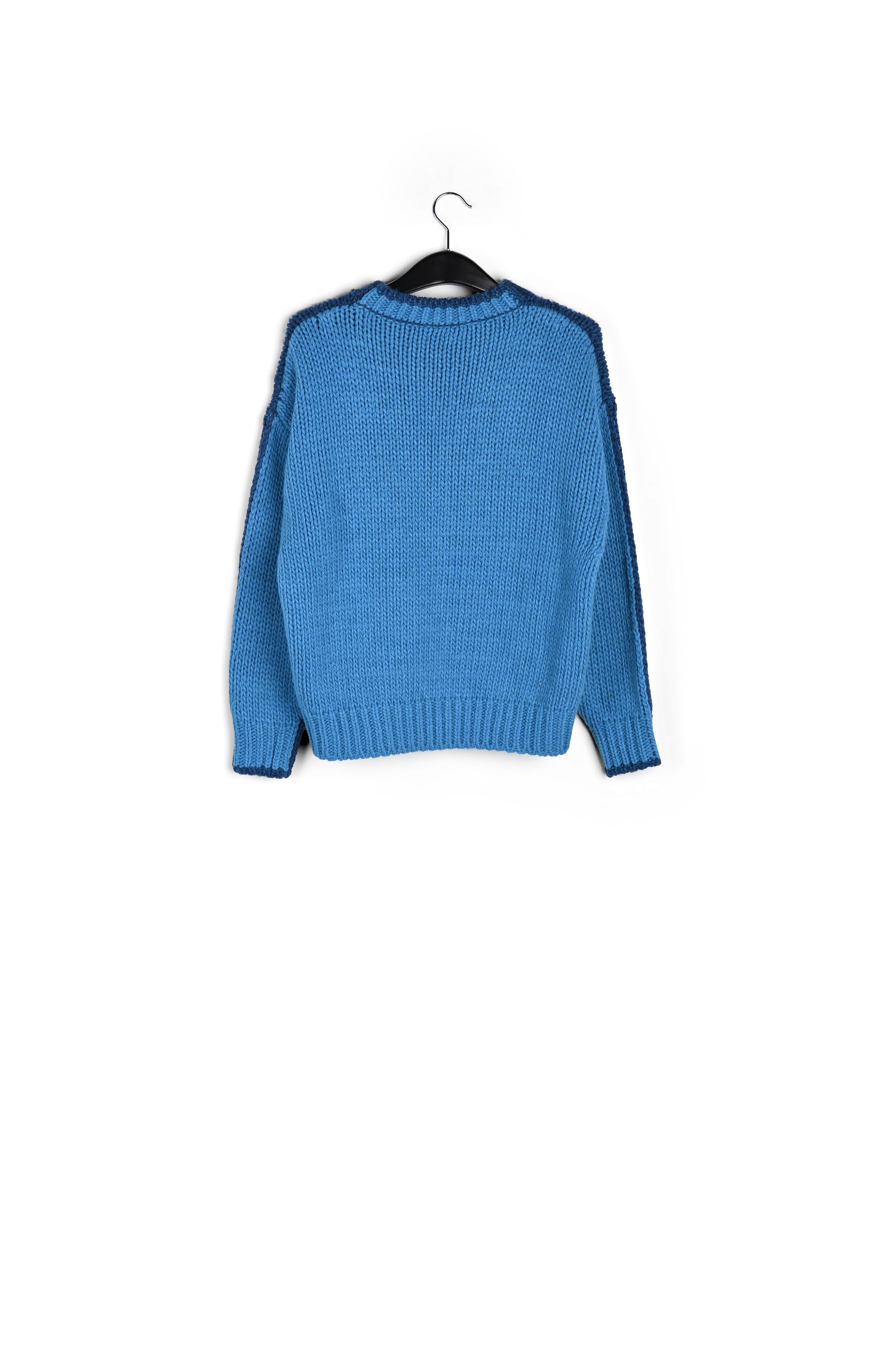 Blue and dark blue chunky knit sweater RE—SSENTIEL | Essentiel second hand