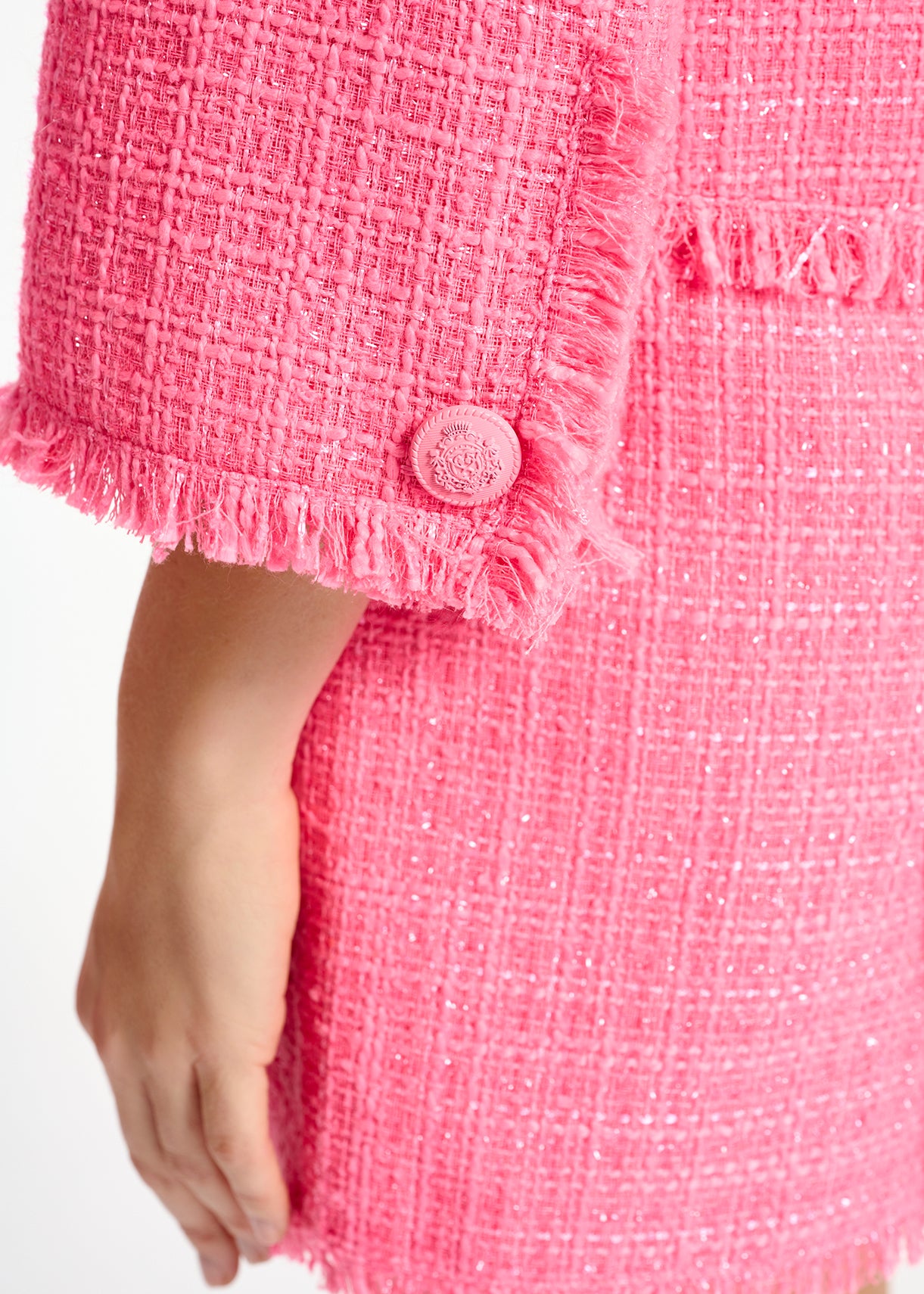 Veste en tweed rose néon RE—SSENTIEL | Essentiel second hand