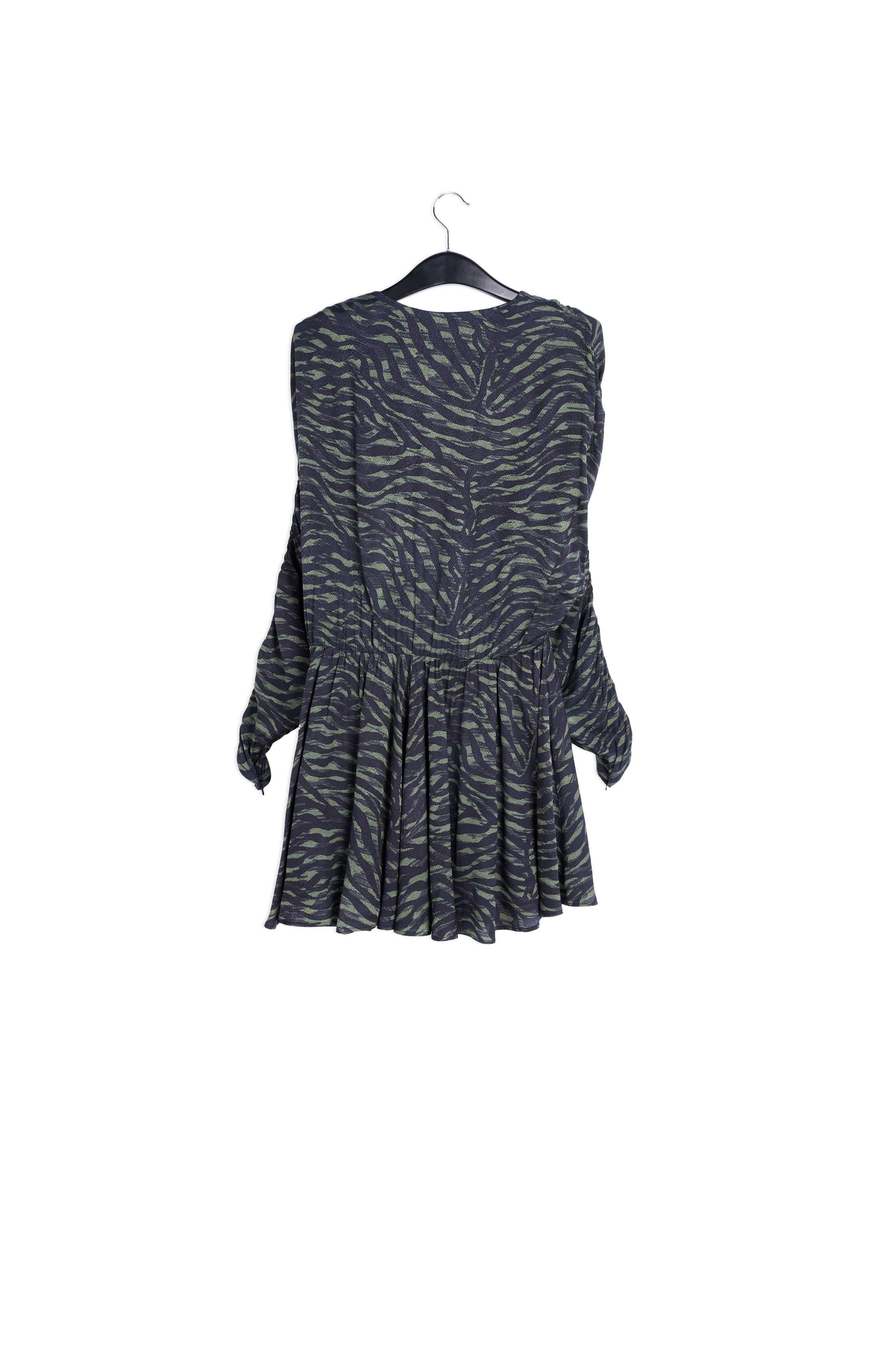 Khaki and black zebra print mini dress RE—SSENTIEL | Essentiel second hand
