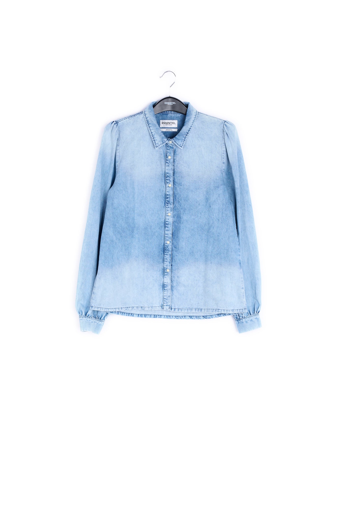Denim blue faded cotton shirt RE—SSENTIEL | Essentiel second hand